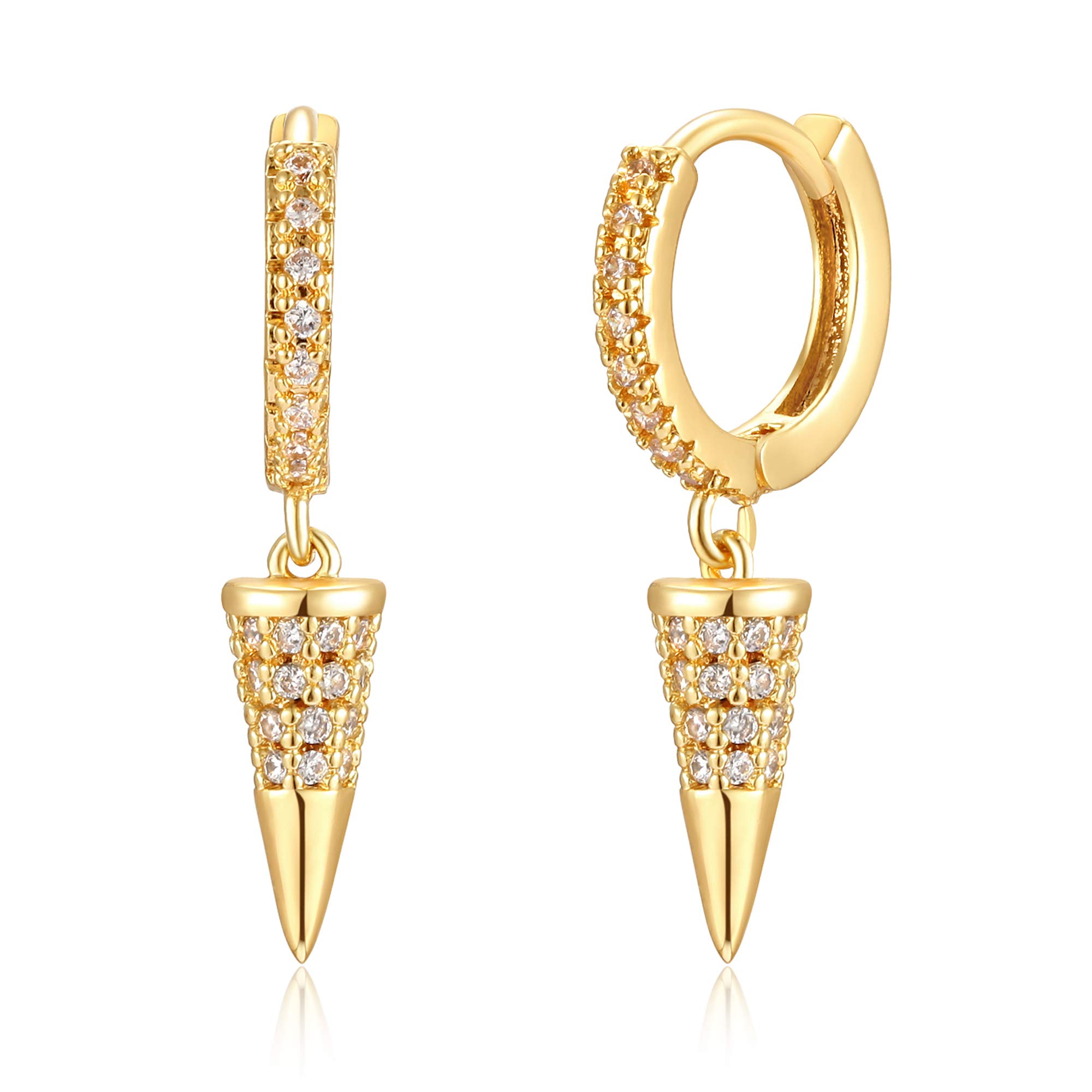 VACRONA 14K Gold Plated Heart Hoop Huggie Earrings for Women - Small Dainty Hoops for Everyday Wear, Date Night & Gift Giving