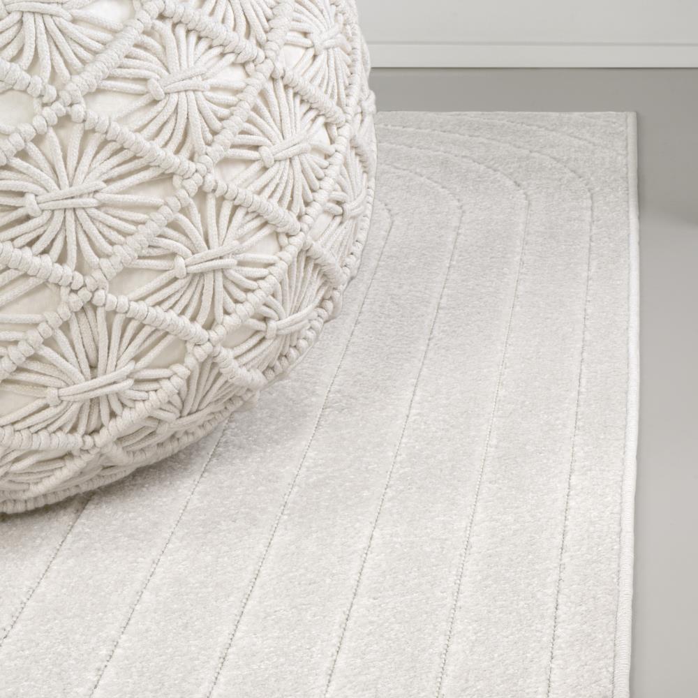 Freya High Low Modern Scandinavian Arch Stripe Monotone Indoor/Outdoor Area Rug - Perfect for Living Room, Bedroom & Patio Decor