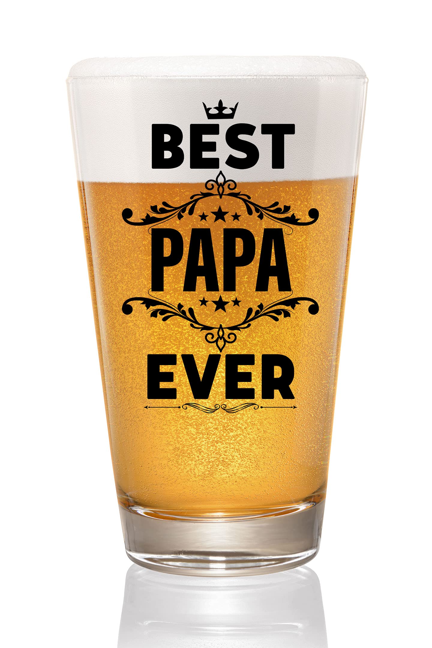 Best Dad Ever Beer Pint Glass - 16oz Funny Father's Day Gift for Men - Perfect for Father's Day, Birthday, BBQ Parties & Beer Lovers