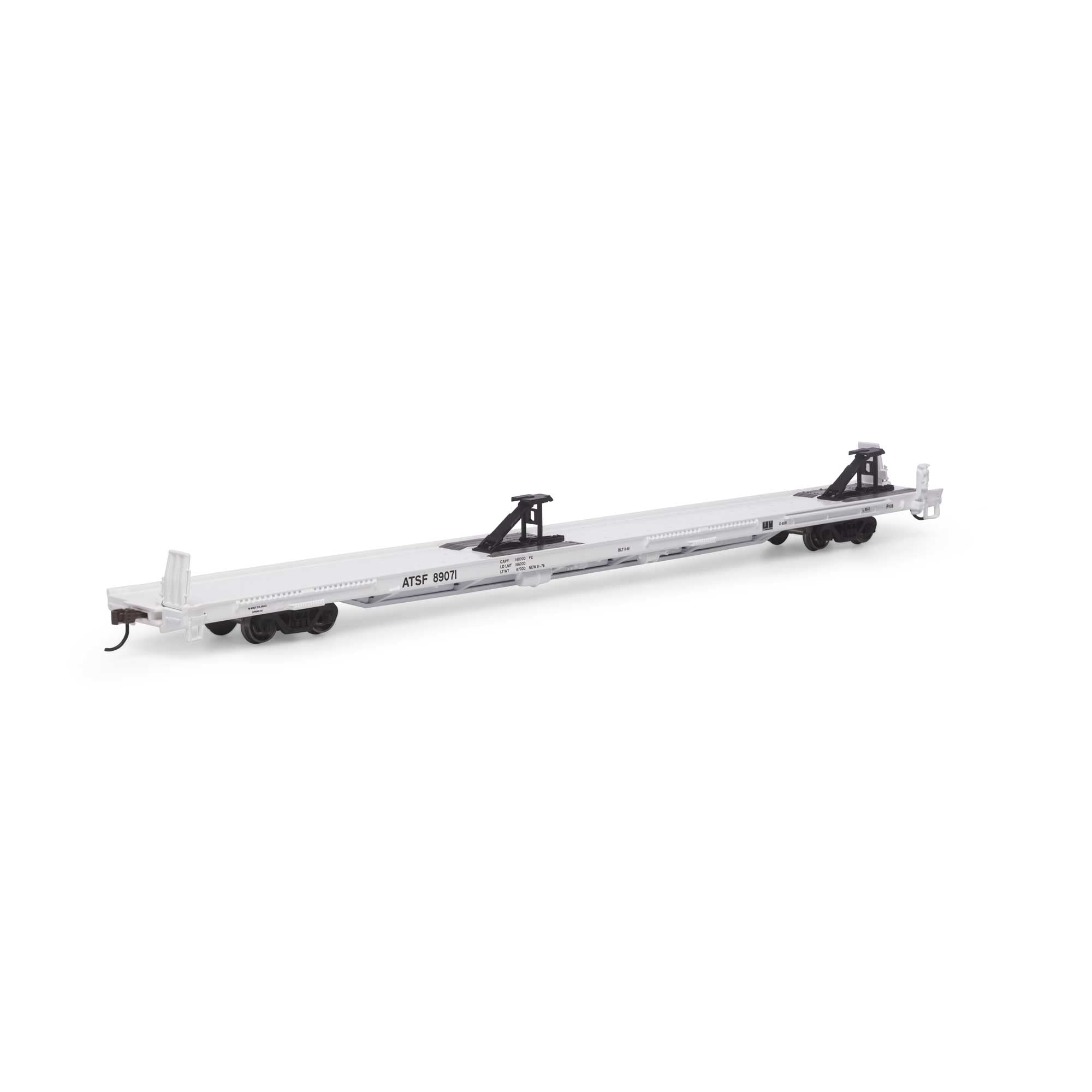 Athearn HO Scale 85' TOFC Flat Car SF #89071 ATH27657 - Ready-to-Run Model Train Rolling Stock for Realistic Railroad Scenes