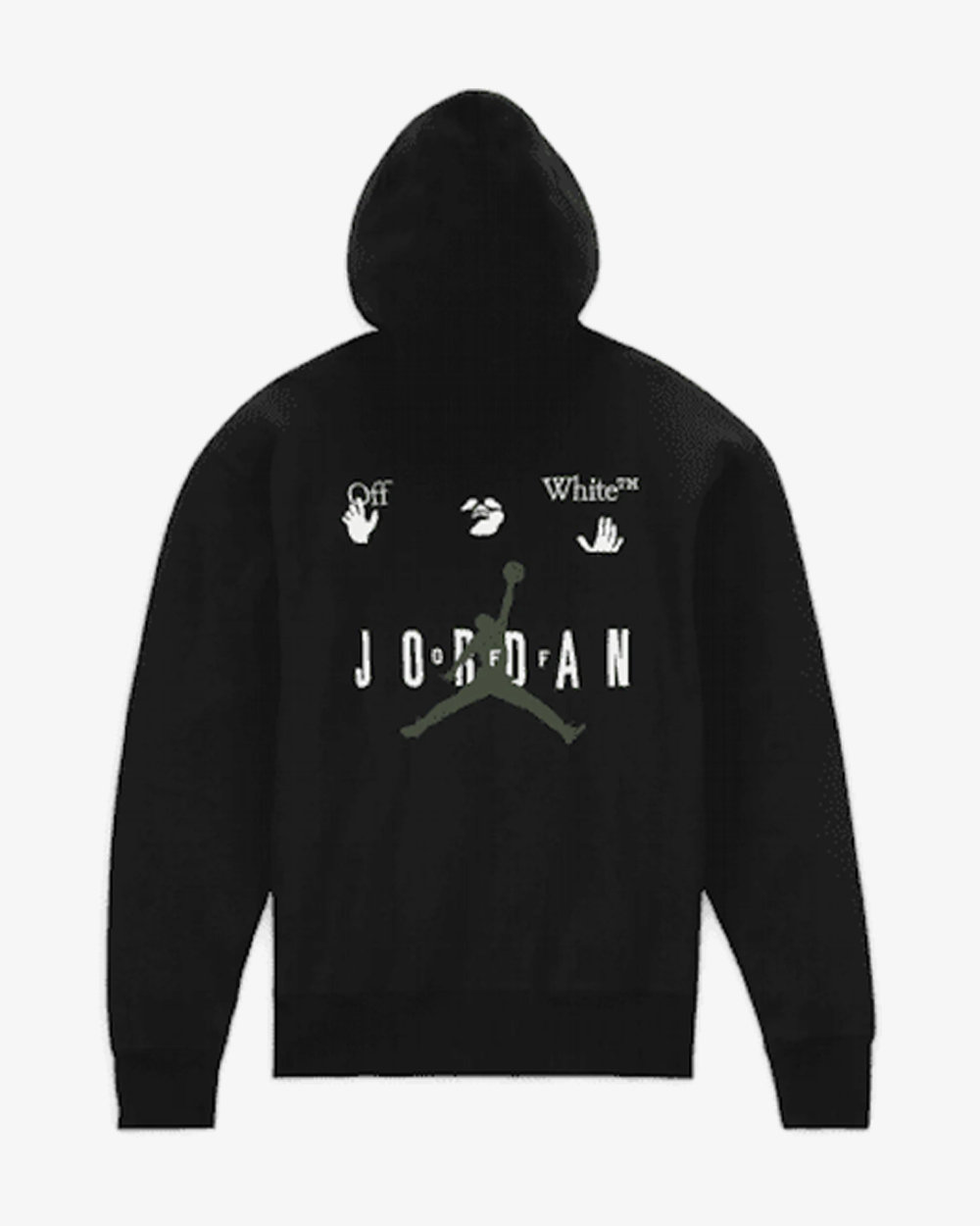 Nike x Off-White FW21 Air Jordan Embroidered Black Hoodie - Men's Streetwear Fashion for Casual Wear & Urban Style