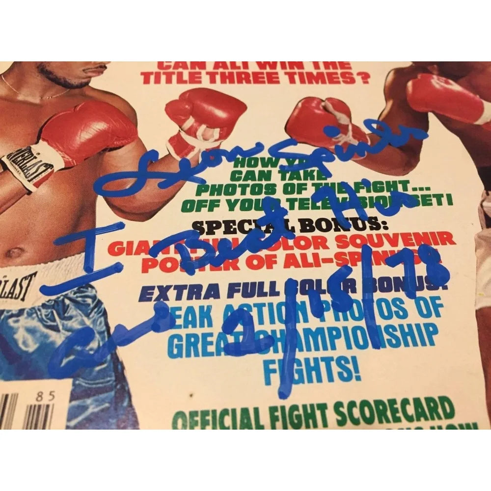Leon Spinks Signed Muhammad Ali 1978 Super Fight Magazine with COA - Authentic Collectible Boxing Memorabilia for Fans & Sports Enthusiasts - Perfect for Display in Man Cave, Sports Bar or Boxing Memorabilia Collection