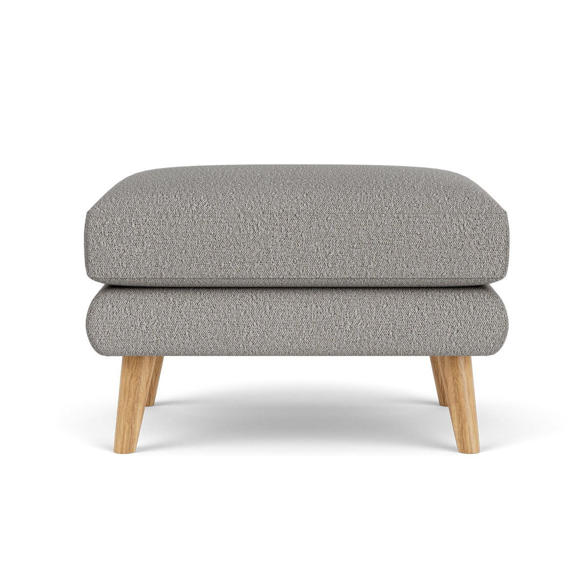 George Boucle Ottoman Stool - Round Tufted Footrest Pouf with Wooden Legs, Perfect for Living Room, Bedroom, or Nursery Decor