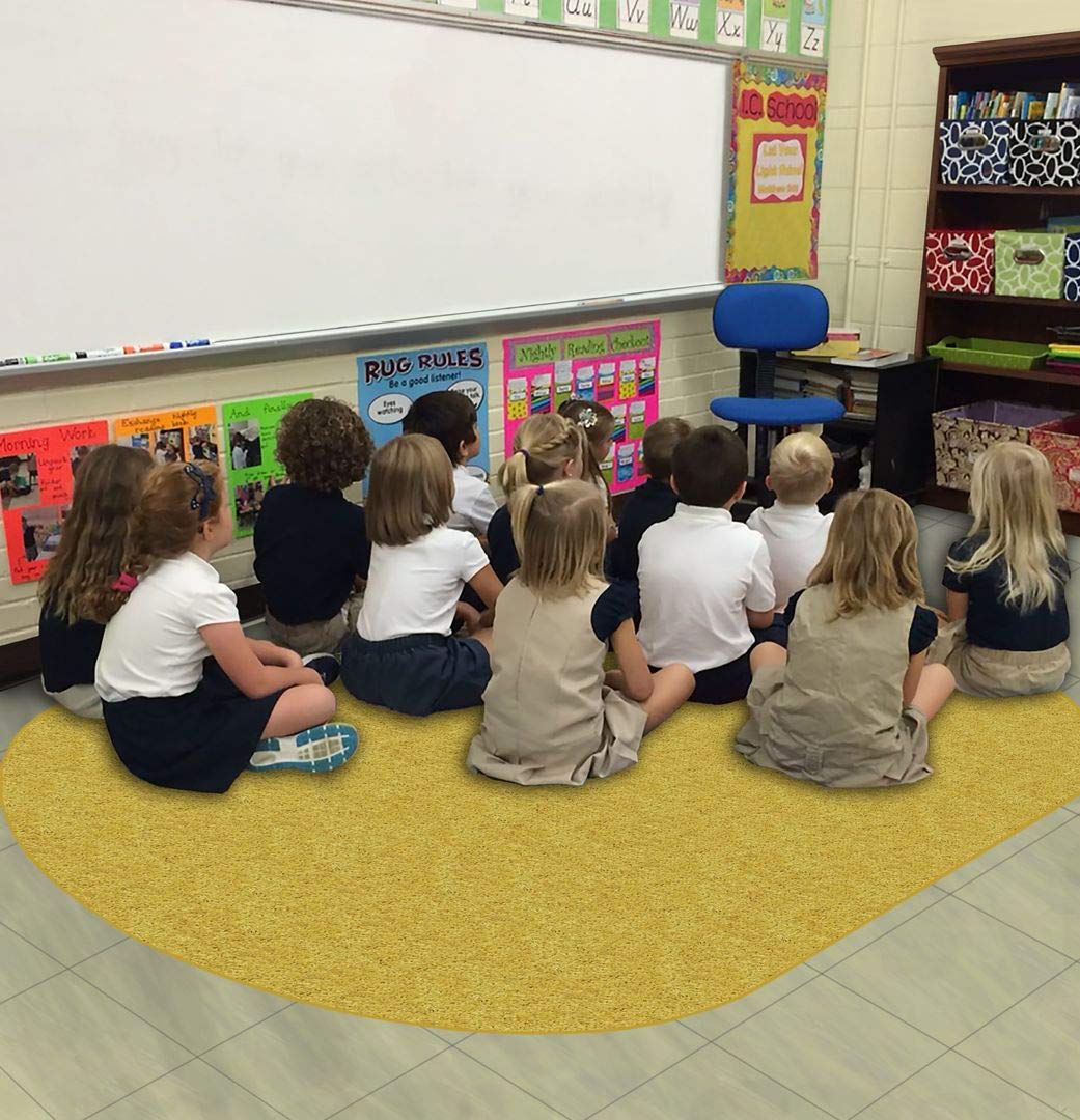 4'X6' Oval Sunny Side Up Kids Crazy Carpet - Stain & Odor Resistant Area Rug for Home, School | Pet & People Friendly - Perfect for Playrooms, Bedrooms & Classrooms