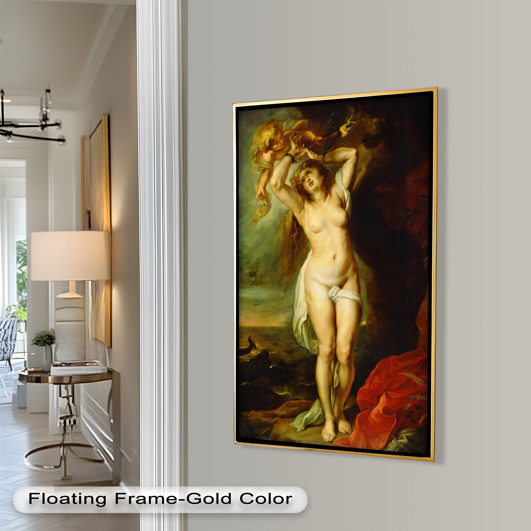 Andromeda Bound - Renaissance Nude Oil Painting of Greek Mythology | Mythological Art for Home Decor & Gallery Display