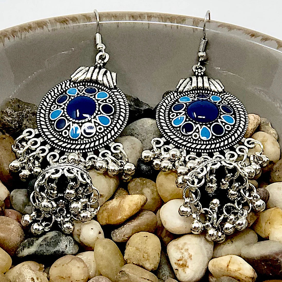 Vintage Afghan Ethnic Bell Tassel Drop Earrings - Handmade Tribal Jewelry for Women (E876) | Perfect for Boho, Festival, and Ethnic Fashion Outfits
