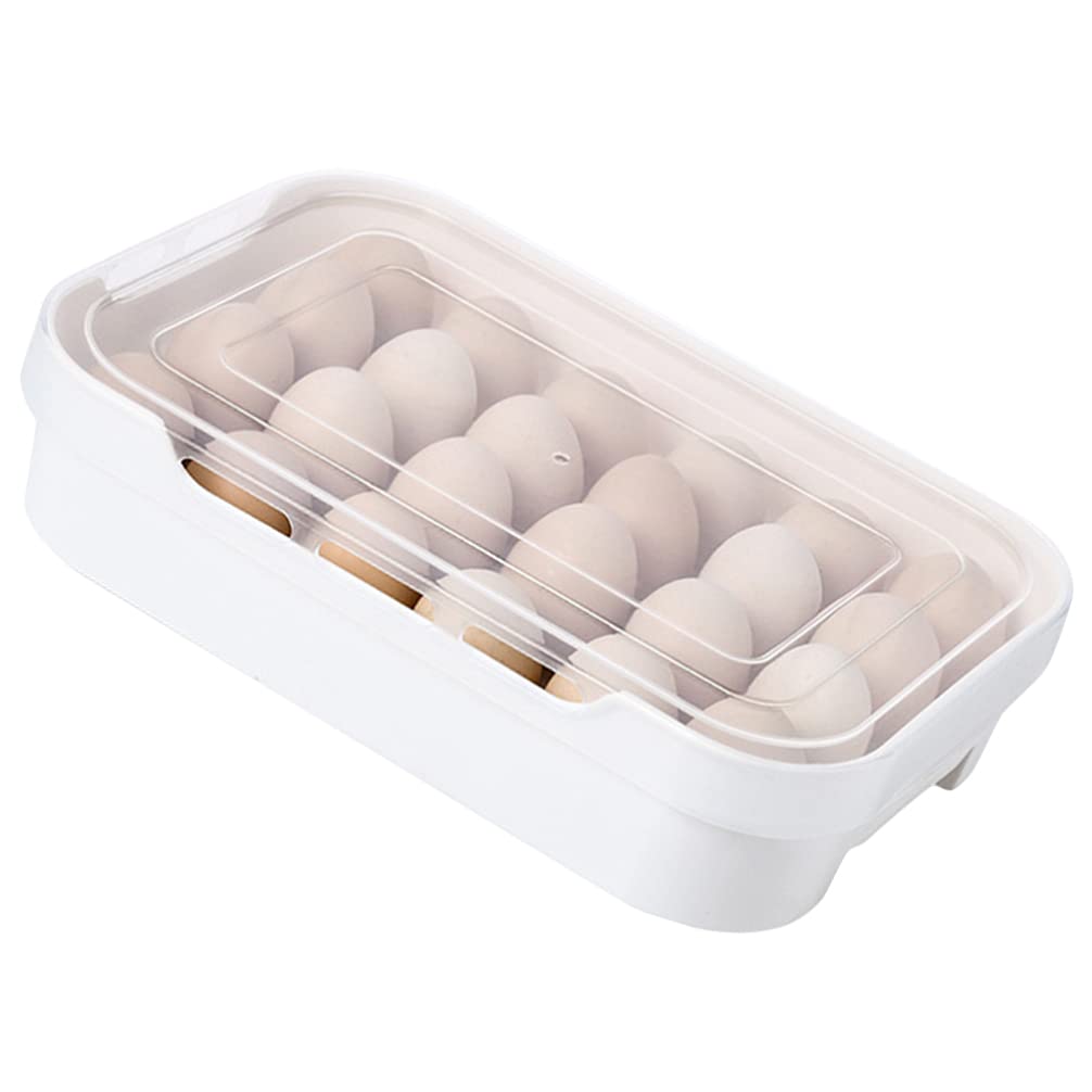24-Pack Egg Container - Durable Egg Tray & Holder for Fresh Eggs - Perfect for Refrigerator Storage, Farm Fresh Eggs & Kitchen Organization