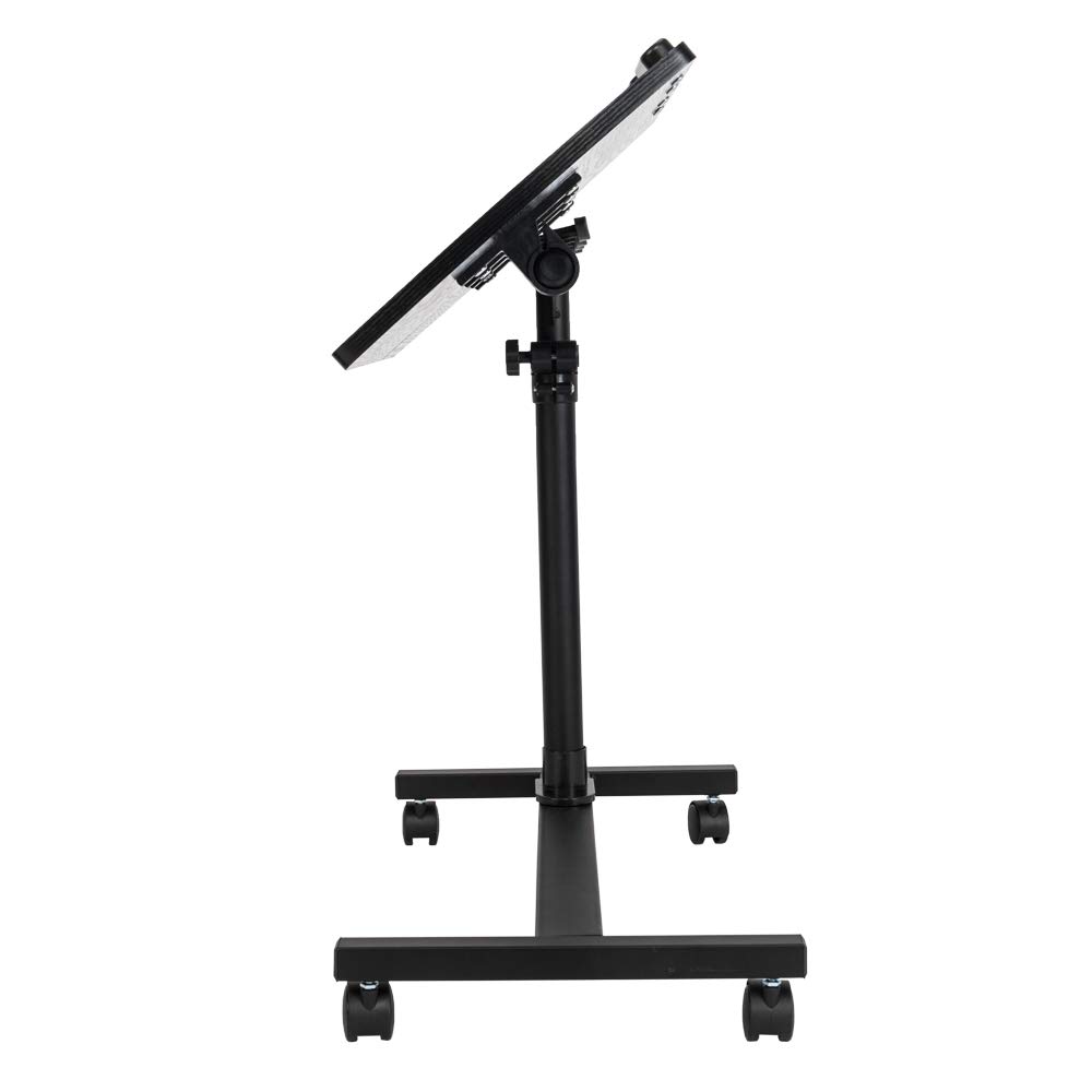 Adjustable Mobile Laptop Stand with Wheels - Overbed Rolling Desk Cart for Sit-Stand Workstation | Perfect for Home Office, Bedside Computing, and Ergonomic Workspace Setup