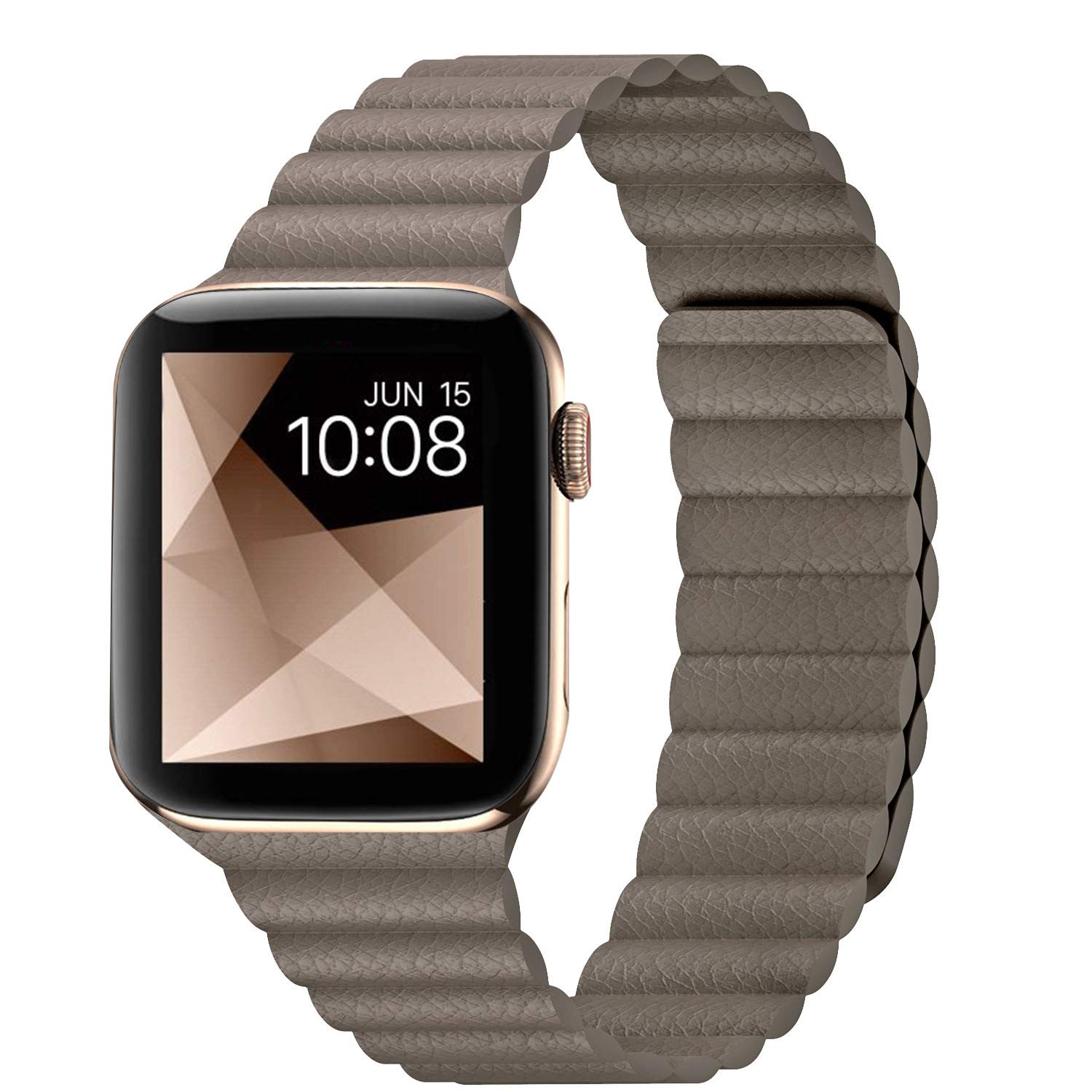 Premium Magnetic Leather Band for Apple Watch Series 1-9, SE & Ultra | Compatible with 38mm-49mm | Stylish & Secure Bracelet Strap for Men & Women | Perfect for Workouts, Office & Everyday Wear