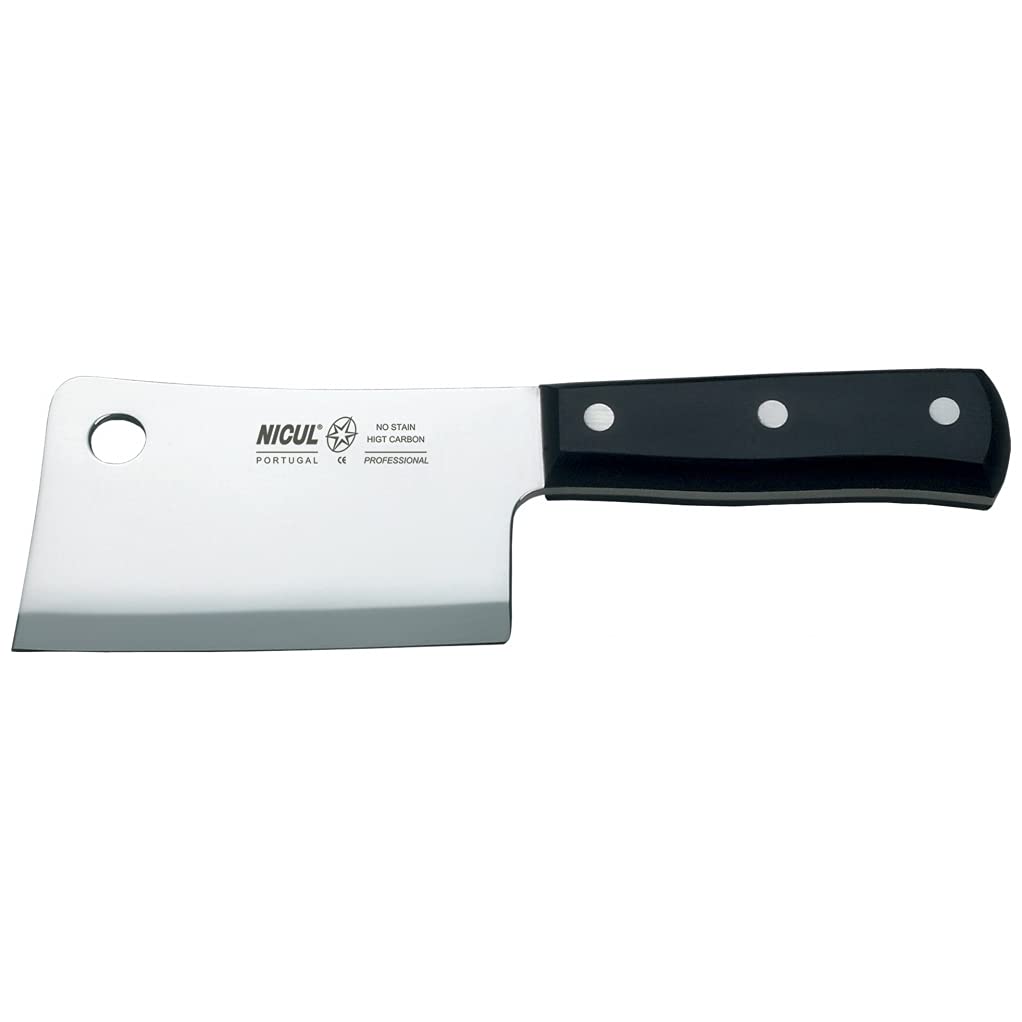 Premium High Carbon Stainless Steel Butcher Knife - Professional Meat Cleaver for Chefs - Handcrafted in Portugal - Perfect for Butchering, Chopping Meat & Vegetables in Commercial Kitchens & Home Cooking