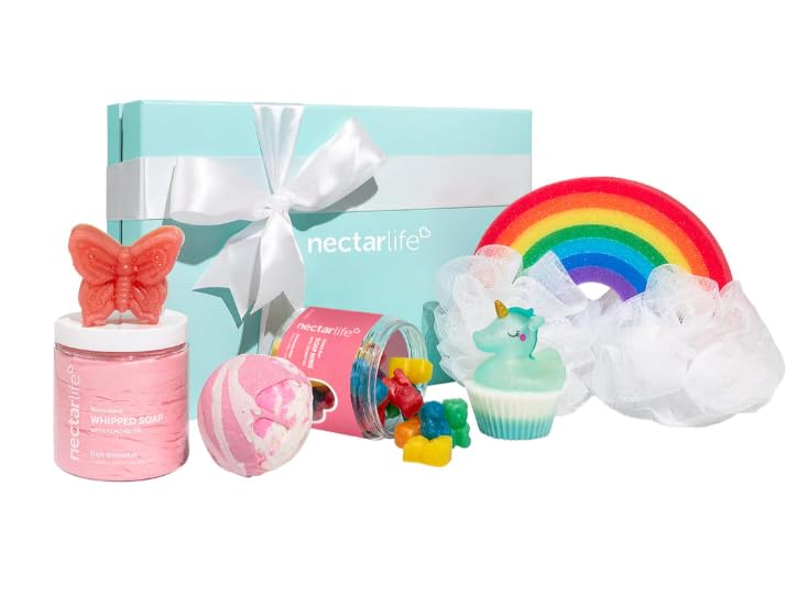 Beautifly Kids Soap Gift Set - Gentle Body Wash & Bath Bombs for Sensitive Skin | Vegan Whipped Soap & Mini Bar Soaps with Surprise Rings | Perfect for Birthday Gifts, Spa Day & Sensitive Skin Care