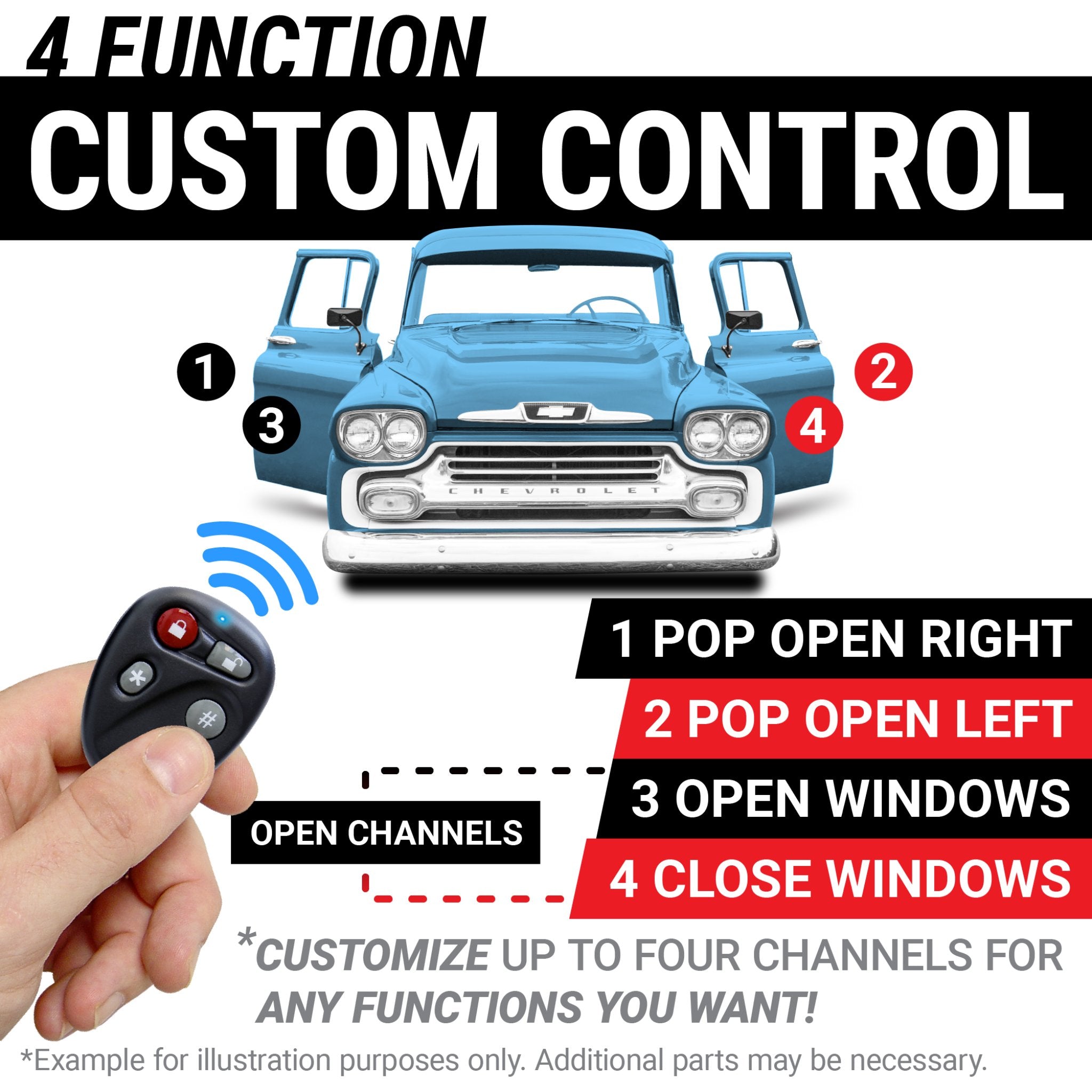 1901-1907 Oldsmobile Curved Dash Remote Door Handle Kit - 50lb Stainless Steel Pop Latch with Loom | Classic Car Restoration & Hot Rod Customization