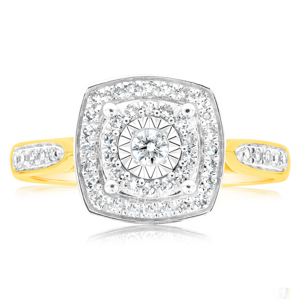9ct Yellow Gold 1/4 Carat Diamond Engagement Ring - Claw Set Solitaire Ring for Women, Perfect for Proposals, Anniversaries & Special Occasions