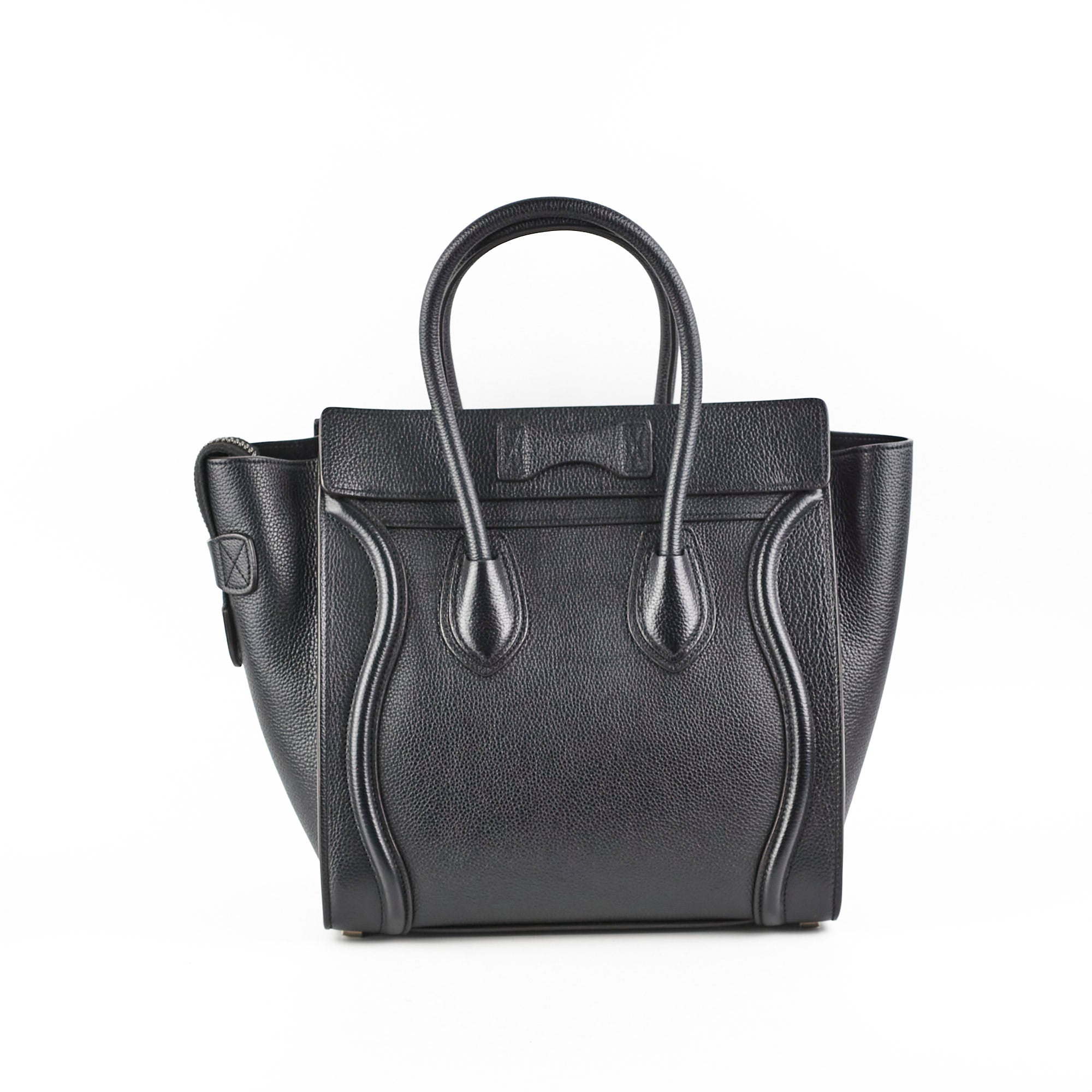 Celine Micro Luggage Bag in Black Pebbled Leather - Stylish Crossbody Purse for Women, Perfect for Work, Travel & Everyday Use