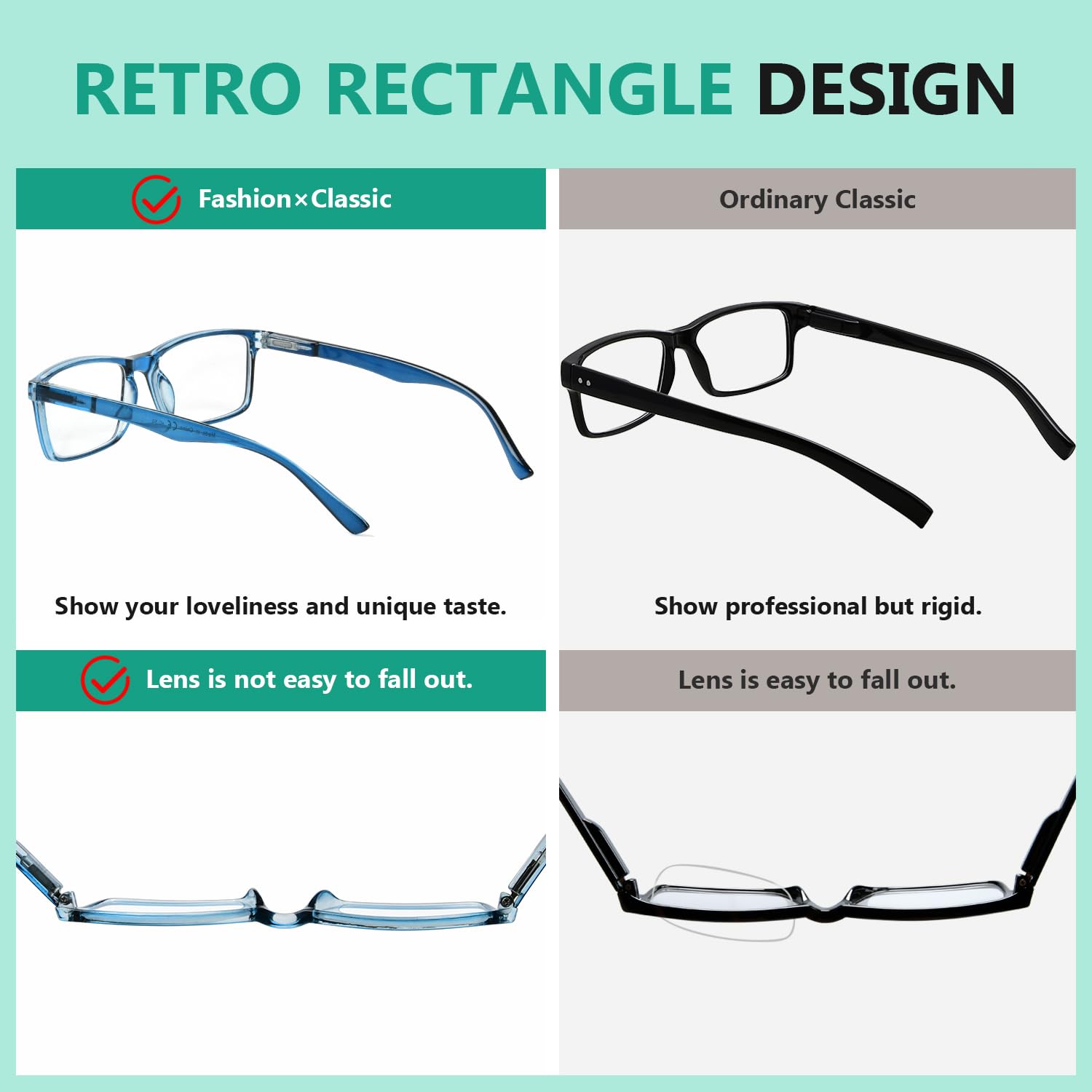 Eyekepper 5-Pack Stylish Reading Glasses with Spring Hinges - Blue Light Blocking Computer Glasses +0.75 for Men & Women - Perfect for Office, Reading, and Screen Time