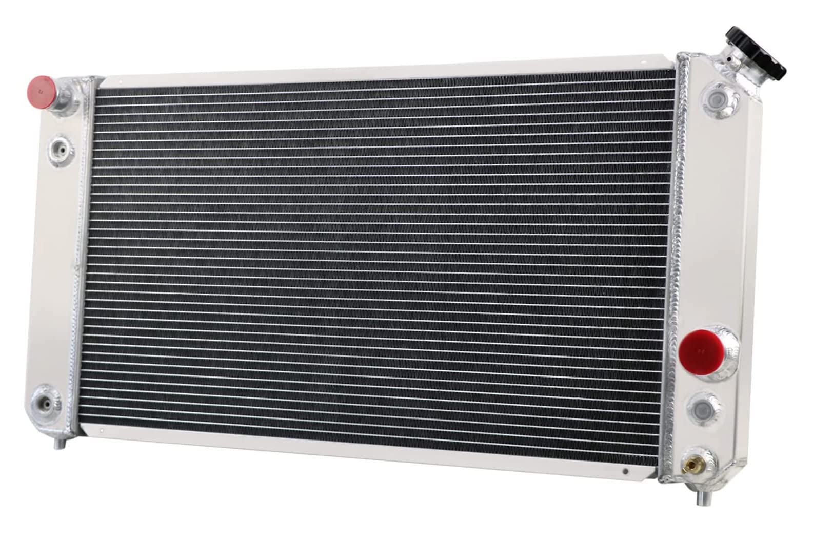 High-Performance All-Aluminum Radiator for 1996-2005 Chevy S10 Blazer C1500 Truck, GMC Sonoma, Jimmy, Isuzu Hombre & Oldsmobile Bravada - 3 Row Cooling System with Shroud, Fans & Relay - Perfect for Off-Roading, Towing & High-Temperature Conditions