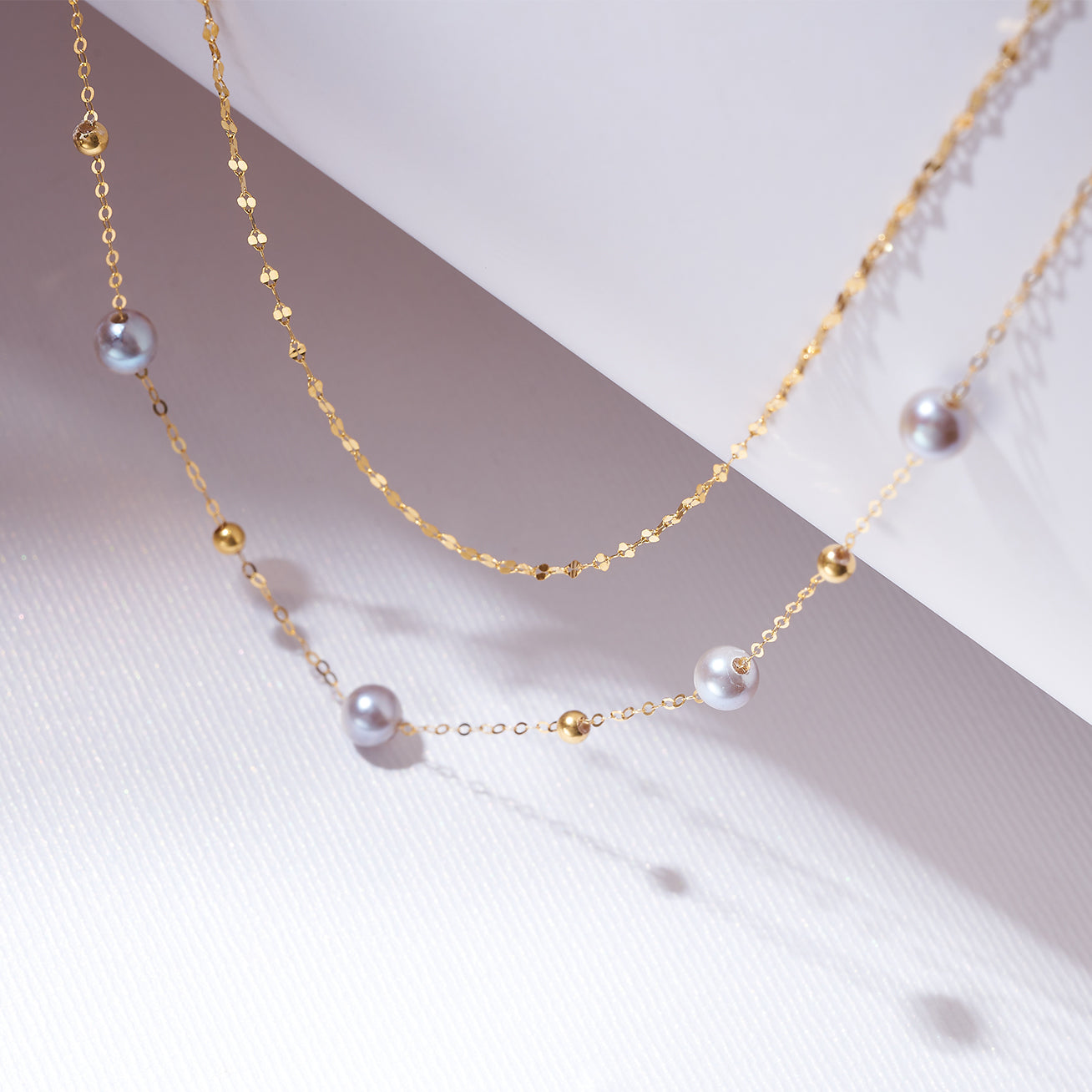 18K Solid Gold Silver Blue Akoya Pearl Necklace for Women - Elegant Jewelry Gift for Wedding, Anniversary & Special Occasions - KN00224