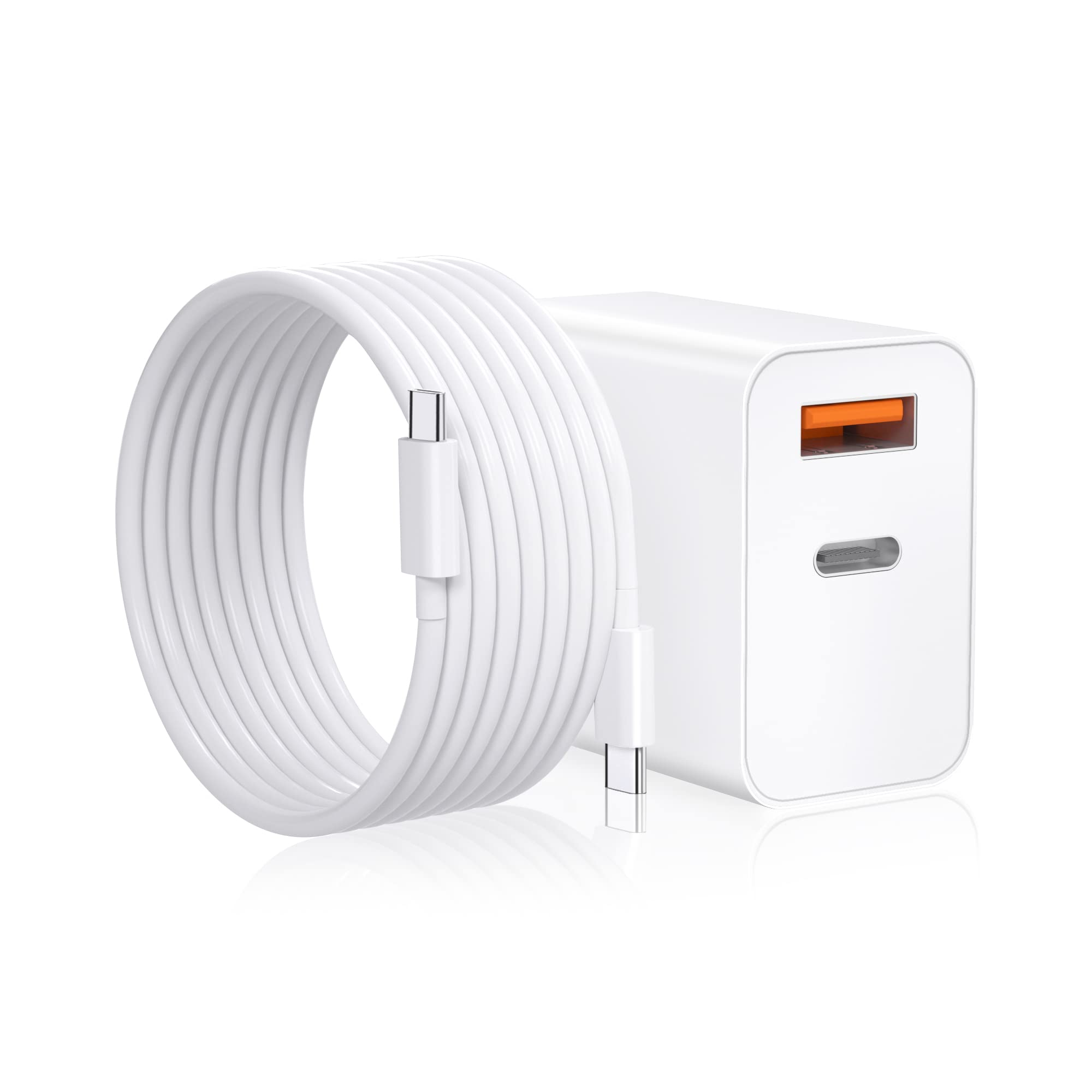30W USB C Fast Charger for iPad Pro 12.9/11 inch, iPad Air 4th/5th Gen, iPad Mini 6, MacBook Air 13/12 inch - Includes 6.6ft USB C to C Cable - Also Works with iPhone 15/14/13, AirPods, Google & LG Tablets - Perfect for Home, Office & Travel Charging