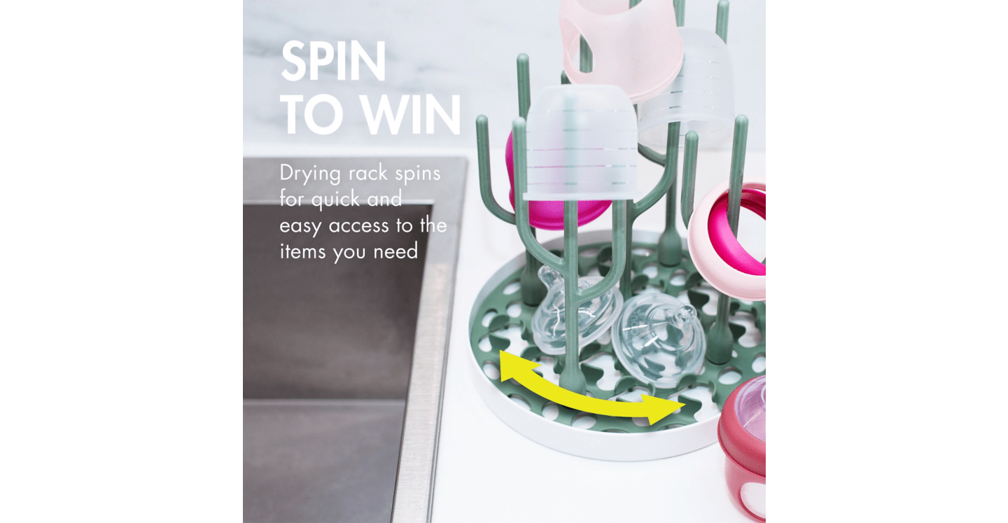 Boon Desert Countertop Drying Rack | Dish Drying Rack for Kitchen | Compact & Stylish Baby Bottle Drying Rack | Perfect for Small Spaces & Nursery Organization