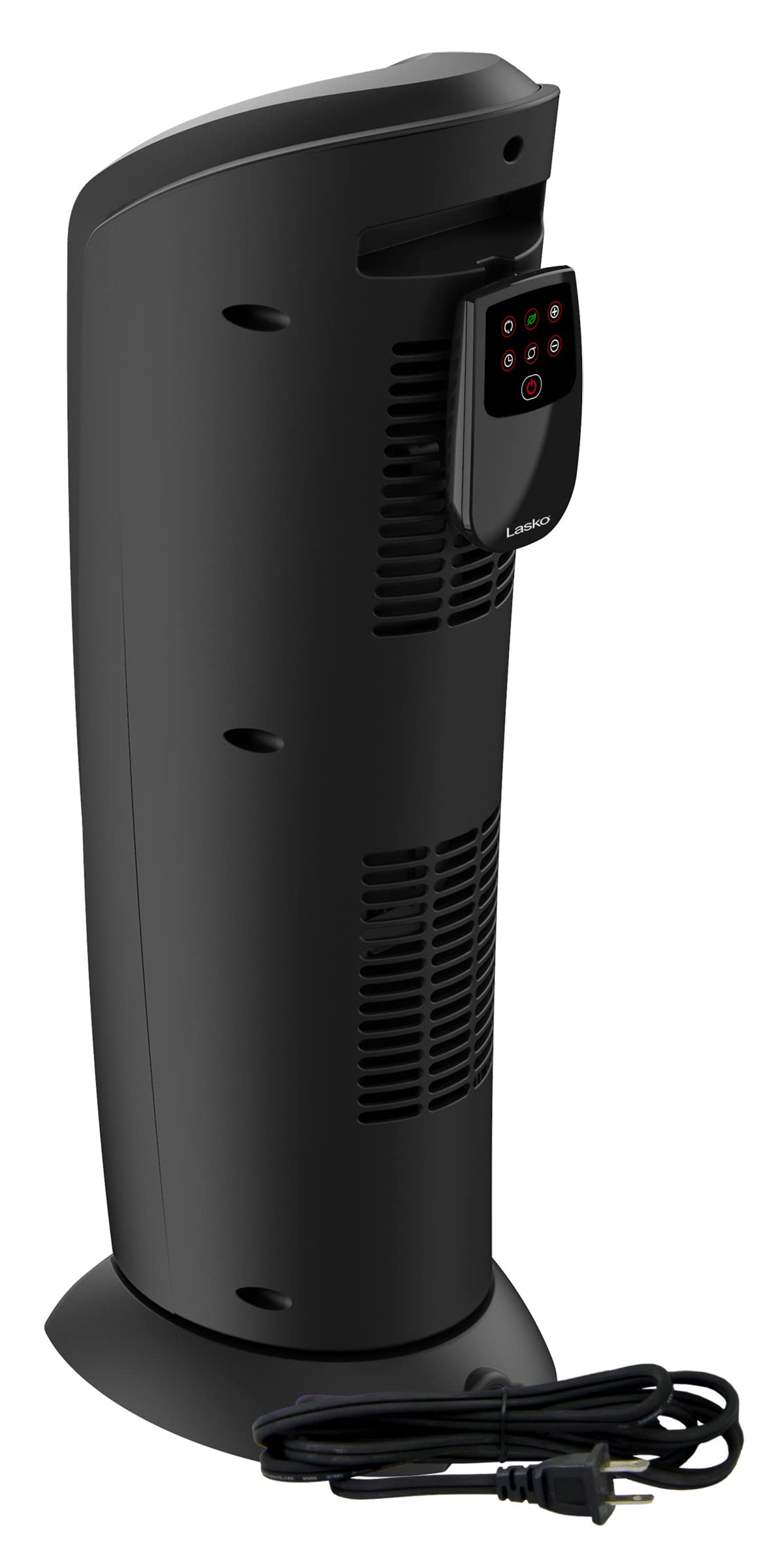 Lasko 1500W Portable Electric Ceramic Tower Heater with Remote Control - 22.5 Inch Indoor Space Heater with Oscillation, Tip-Over & Overheat Protection, 8-Hour Timer - Perfect for Bedroom, Office & Home Use (Model 751321, Black)
