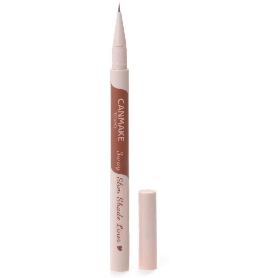 Canmake 3 Way Slim Shade Liner Eyebrow Pencil 01 Natural Brown - Waterproof Eyebrow Pencil for Precise Brows, Natural Look | Perfect for Daily Makeup, Office & Special Occasions