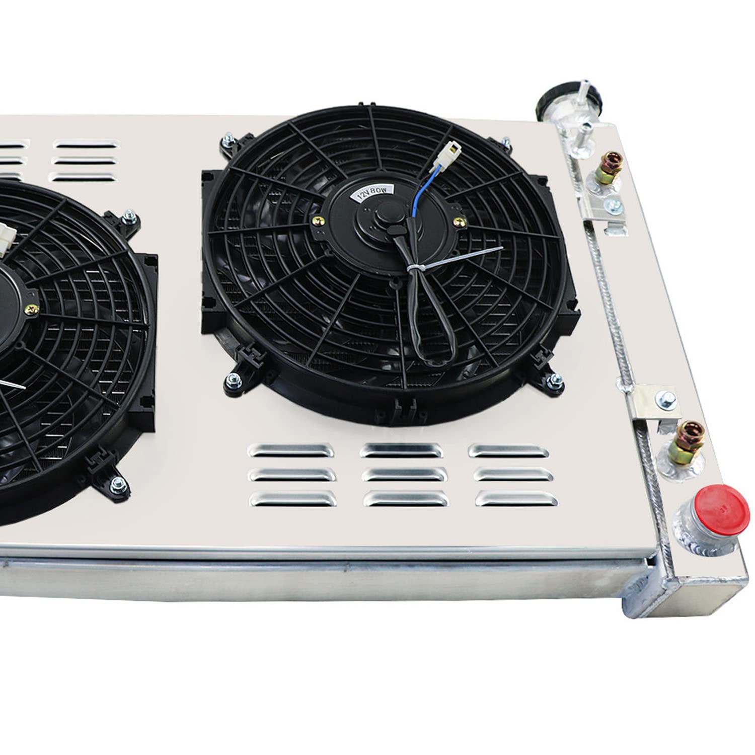 4 Row Aluminum Radiator Shroud with Fan Relay for 1988-1999 Chevy GMC C1500 C2500 C3500 K1500 K2500 K3500 Pickup Trucks - 28