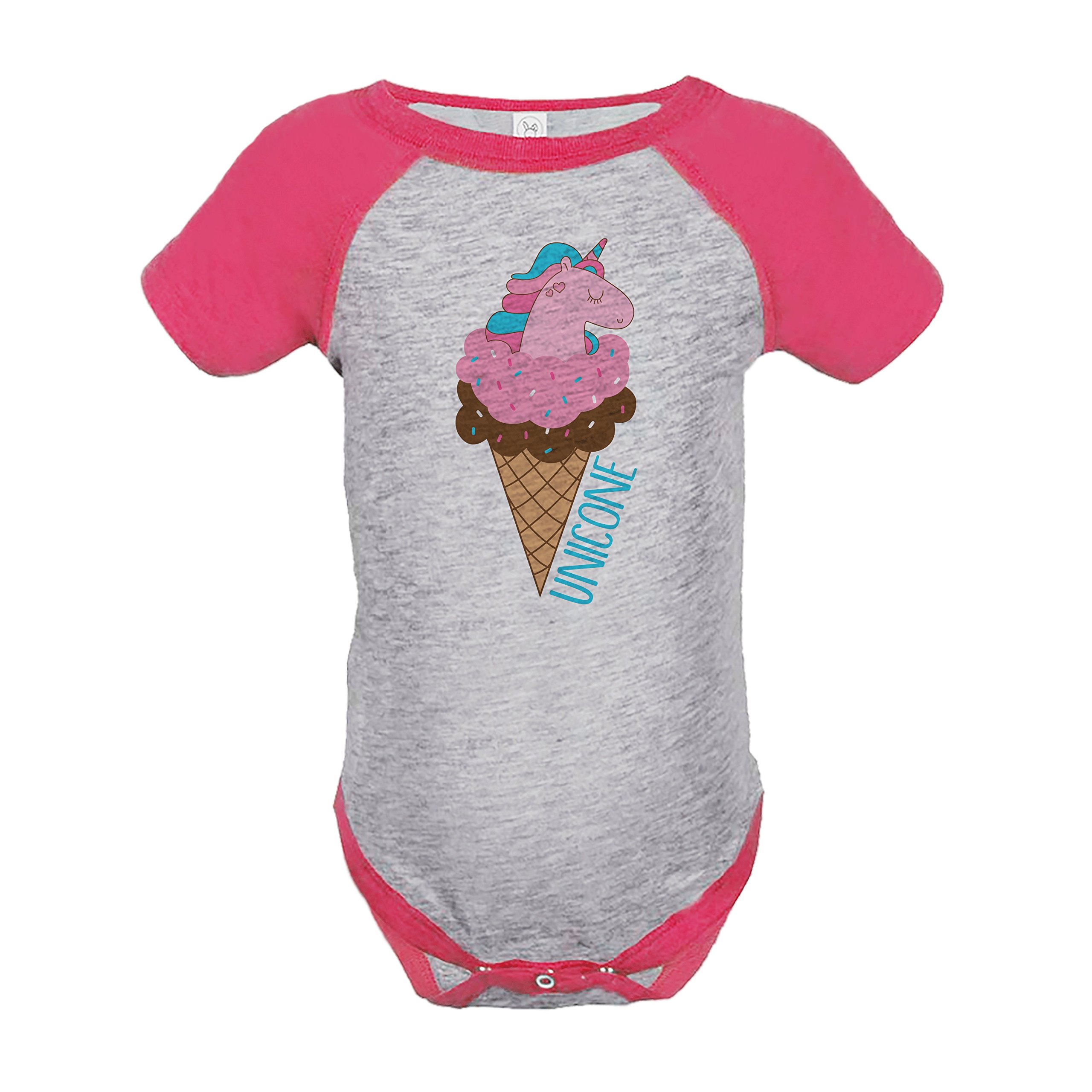 7 ate 9 Apparel Girls' Ice Cream Unicorn Romper - Pink Cotton One-Piece Outfit for Toddlers | Perfect for Birthday Parties, Photo Shoots & Summer Playdates