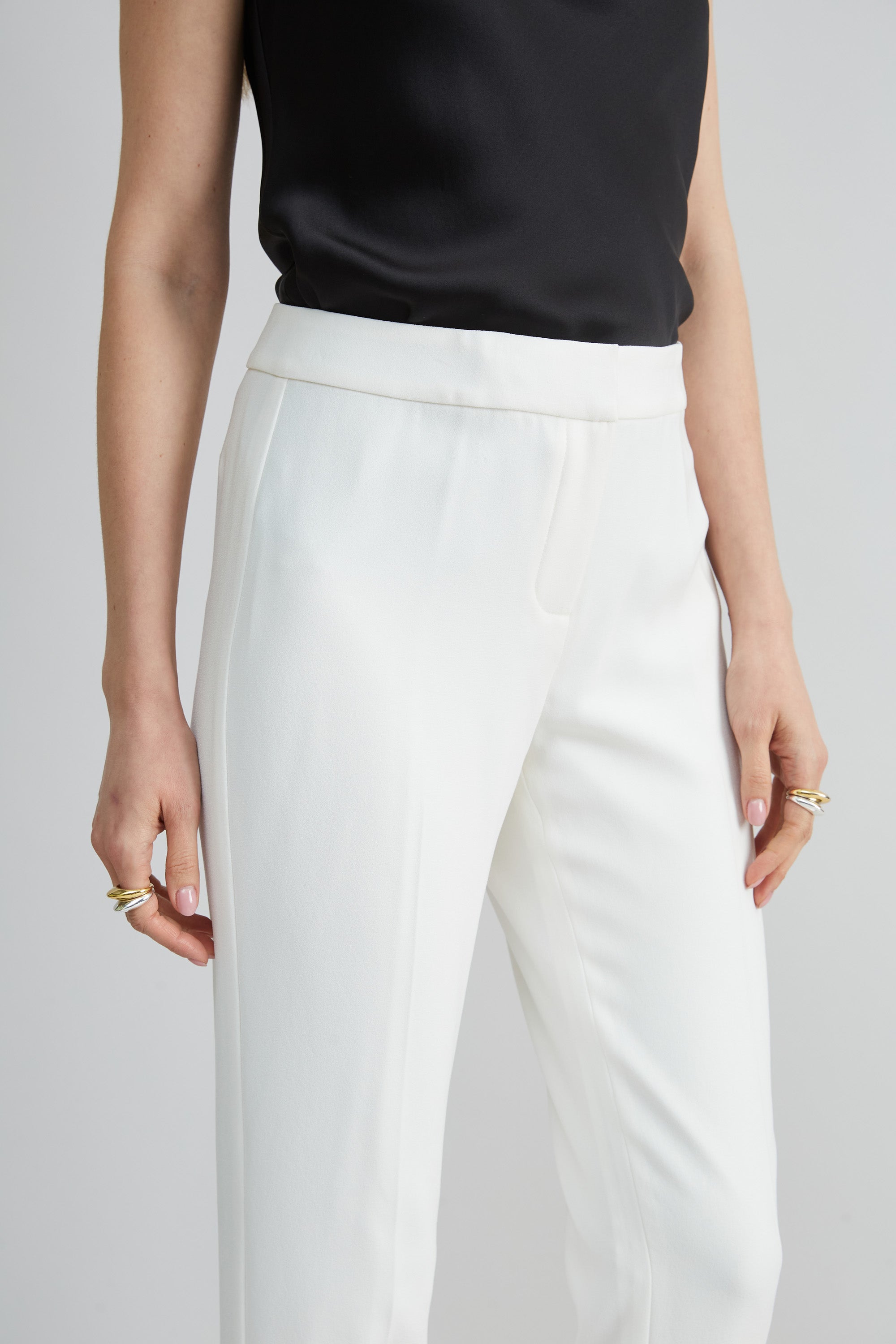 Slim Crepe Inseam Pants for Women - Comfortable Stretch Trousers for Work, Office & Casual Wear | Perfect for Business, Travel & Everyday Outfits