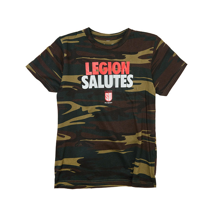 Legion Salutes Youth T-Shirt - Patriotic American Flag Graphic Tee for Kids & Teens - Perfect for 4th of July, Veterans Day & School Spirit Events