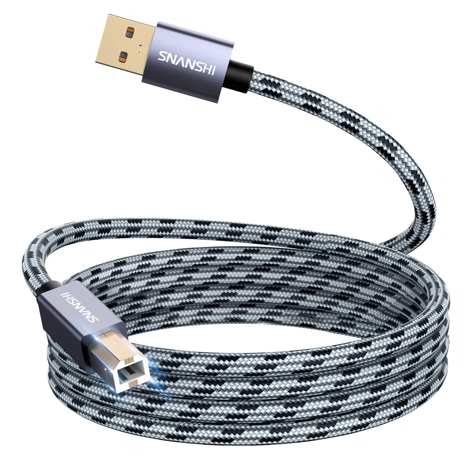 20ft USB 2.0 Printer Cable Type A to B Male High Speed Scanner Cord - Compatible with HP, Canon, Dell, Epson, Lexmark, Xerox Printers - Perfect for Home Office, Small Business & Remote Work Printing Needs