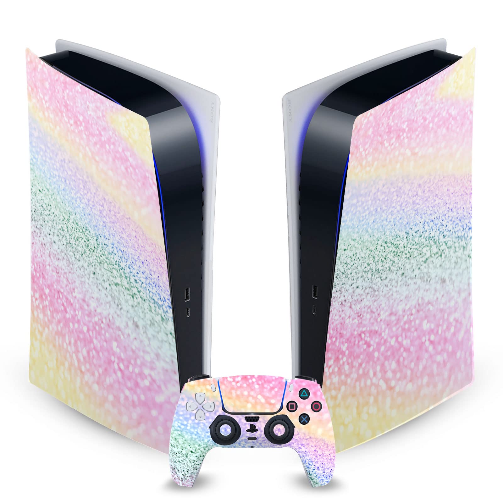 Rainbow Unicorn Matte Vinyl Skin Cover for Sony PS5 Digital Edition & DualSense Controller - Protective Gaming Decal Sticker Set | Perfect for Gaming Enthusiasts & Custom Console Lovers
