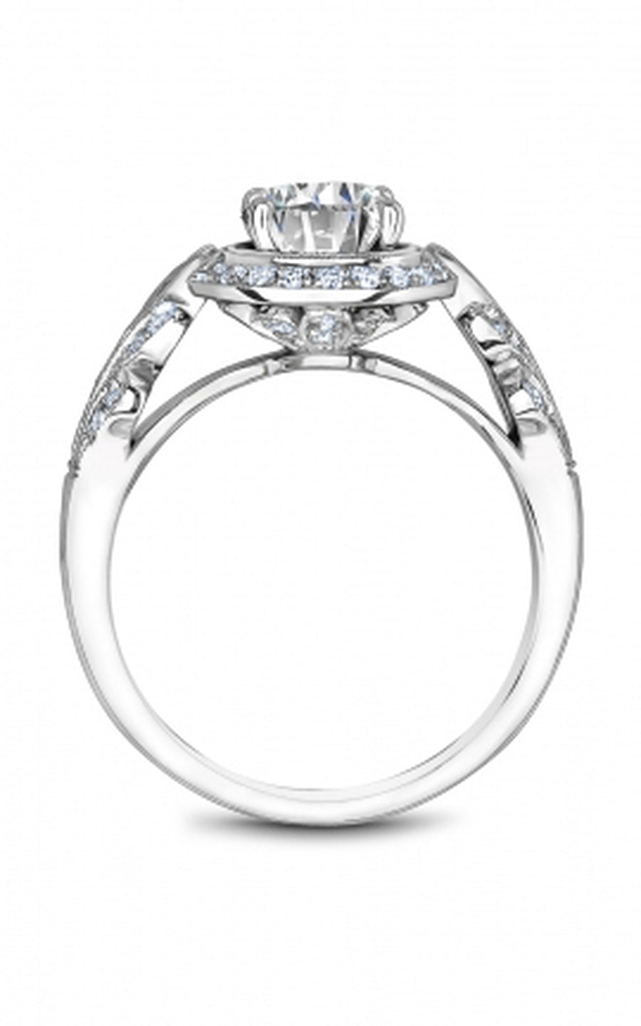Noam Carver B517 01A Bridal Engagement Ring - 14K White Gold Diamond Wedding Band for Women, Perfect for Proposals, Anniversaries & Romantic Occasions