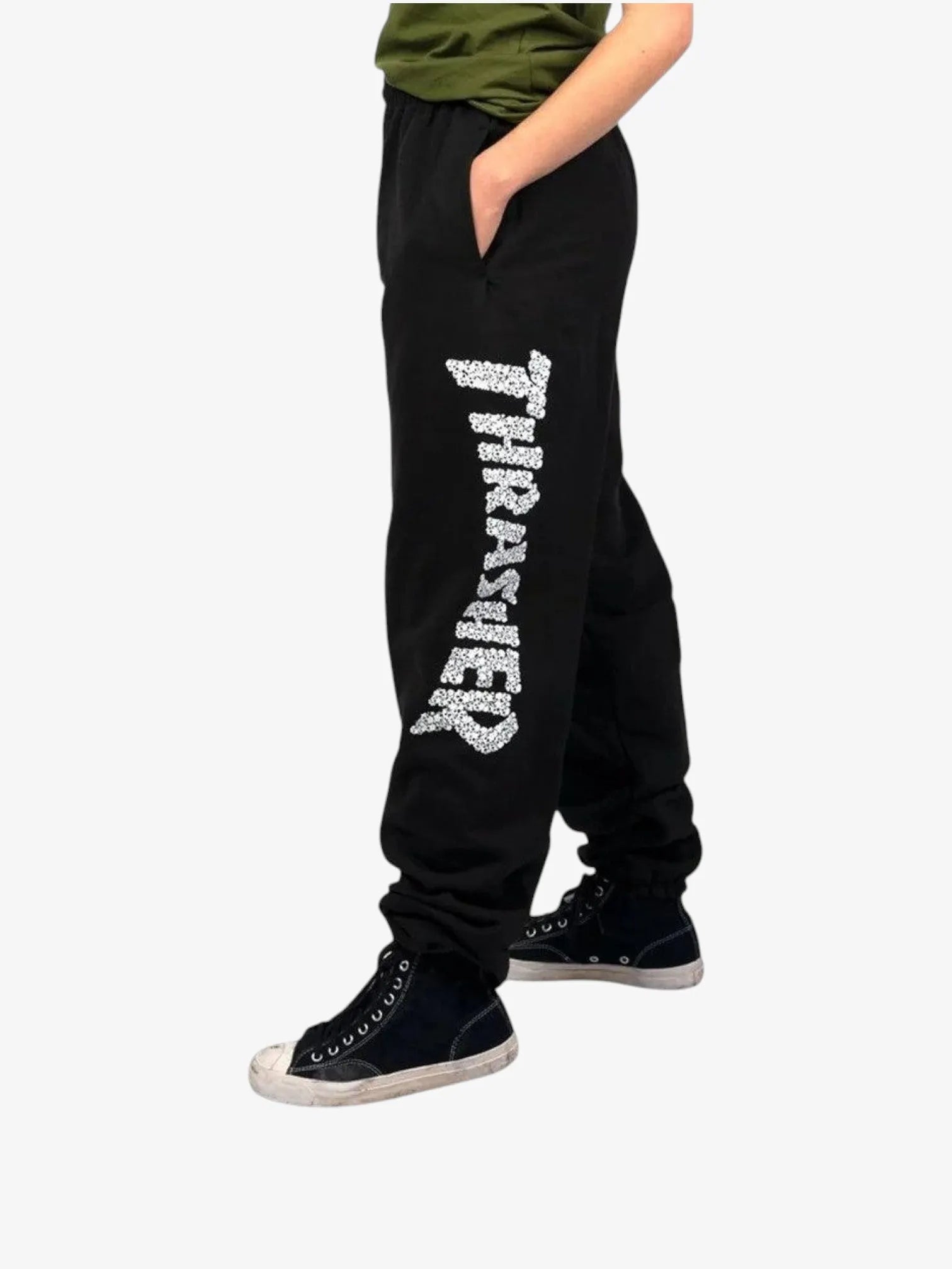 Thrasher Skull Black Sweatpants for Men - Comfortable Streetwear Joggers for Skateboarding, Casual Wear & Lounge