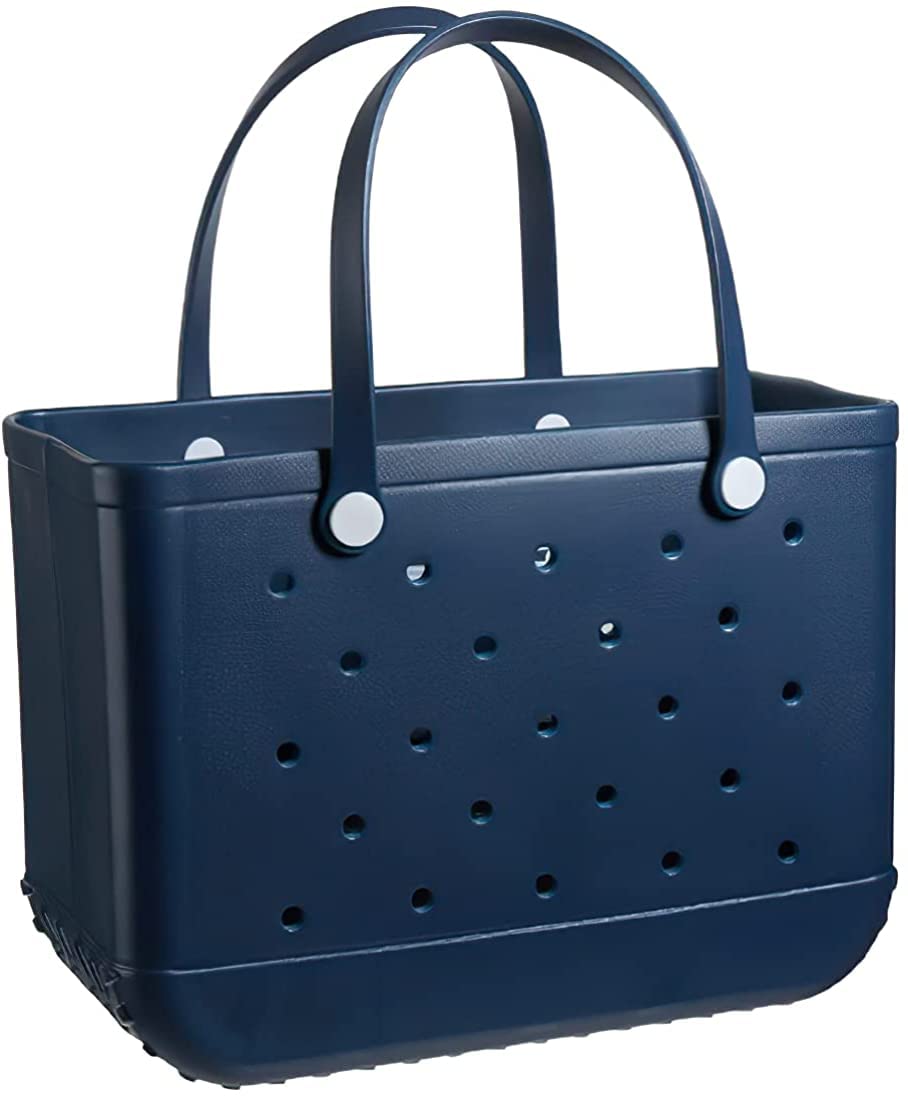 Large Unisex Waterproof Beach Tote Bag - Oversized Washable Rubber Sports Bag for Women & Men - Perfect for Beach Trips, Shopping, Gym & Outdoor Activities