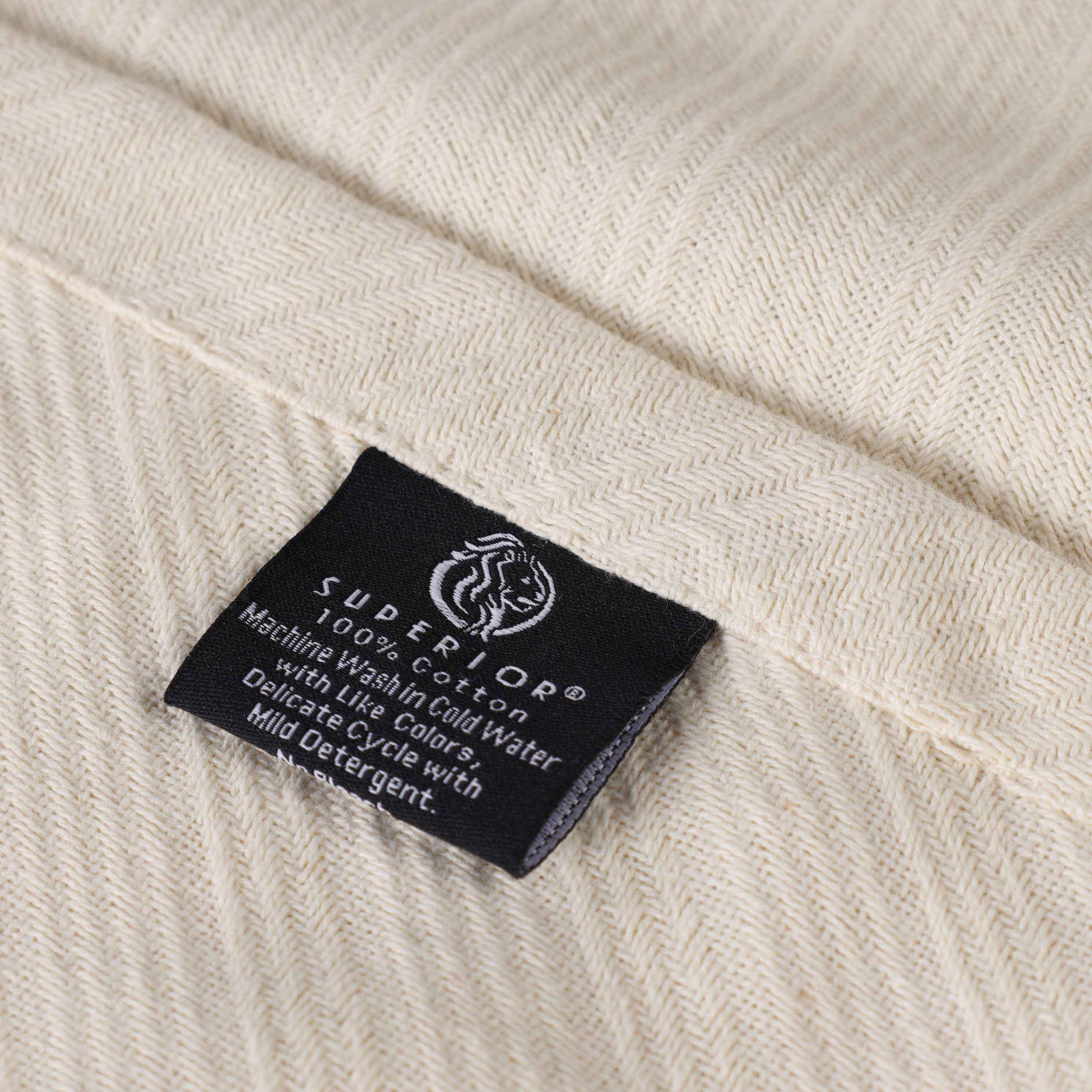 Premium Milan Cotton Textured Striped Lightweight Woven Blanket - Soft & Breathable Throw for Sofa, Bed, Picnic & Outdoor Use