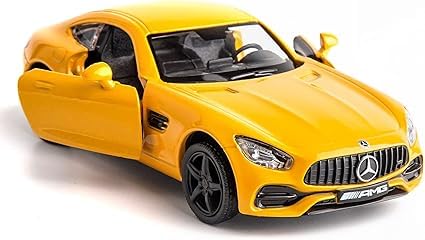 1:36 Scale Die Cast Alloy Mercedes-Benz AMG GTS Model Car - Pull Back Toy Vehicle for Kids Boys Girls - Collectible Gift (Yellow) - Perfect for Playtime, Birthday Presents & Car Enthusiasts