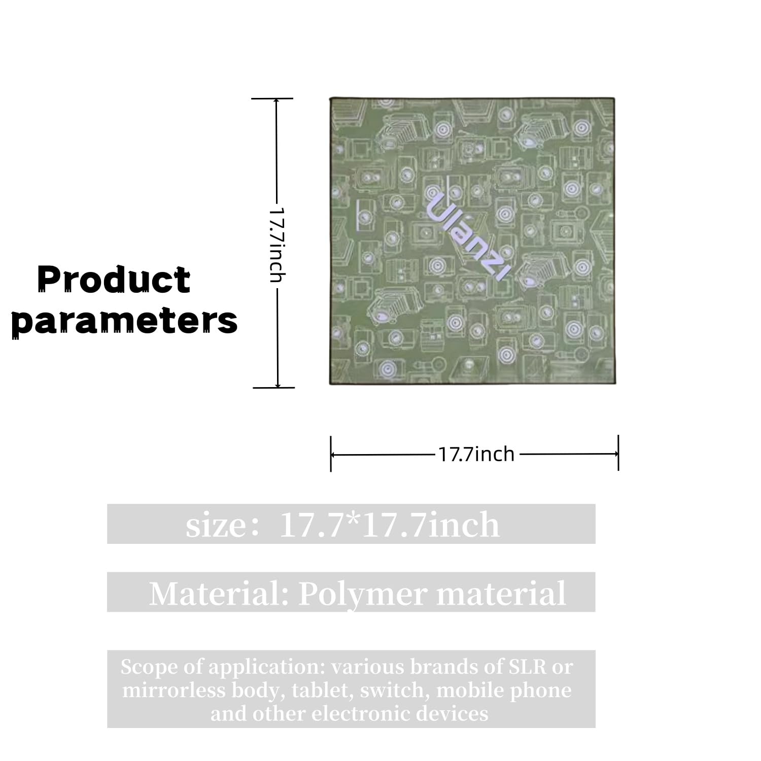 Magic Fabric Protective Camera Wrap Cloth - 17.7x17.7 Inch Camera Gear Storage Cover - Soft Padded Lining for DSLR, Mirrorless & Lens Protection - Perfect for Camera Bags, Cases & Travel Accessories (Use for Safely Storing & Transporting Photography Equipment)
