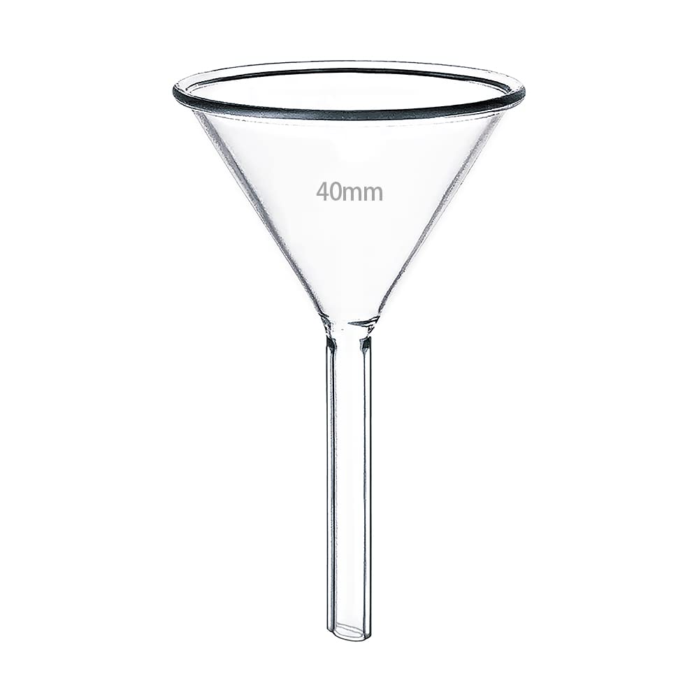 40mm Borosilicate Glass Funnel - 3.3 Inch Heat-Resistant Lab Funnel for Automotive Oil Change, Bottle Filling & DIY Chemistry Experiments | Perfect for Mechanics, Home Brewing & Science Projects