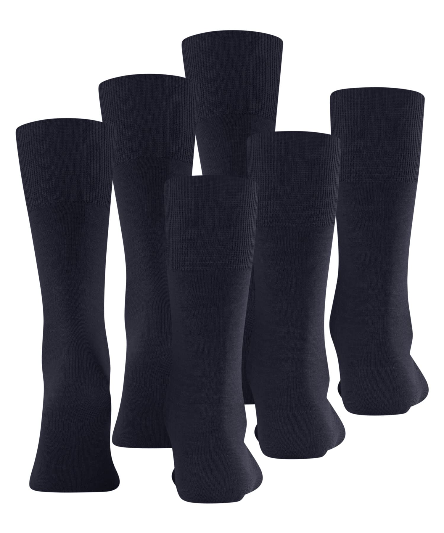 FALKE Men's Merino Wool Cotton Blend 3-Pair Mid-Calf Dress Socks for Business Travel & Office - Comfortable Airport Socks Set for Professionals