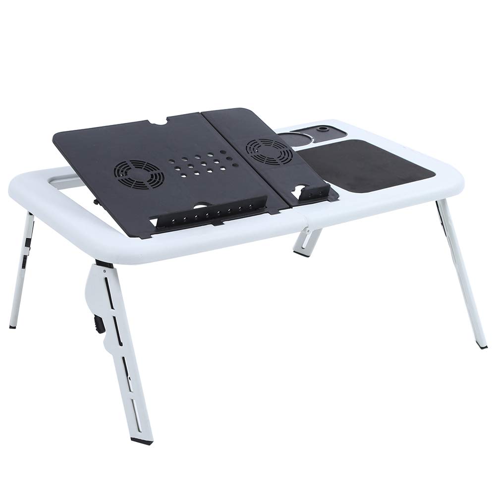 Adjustable Laptop Stand for Bed & Sofa - Portable Lap Desk with Cooling Fan - Ergonomic Bed Tray for Work, Study & Entertainment in Bed or Couch