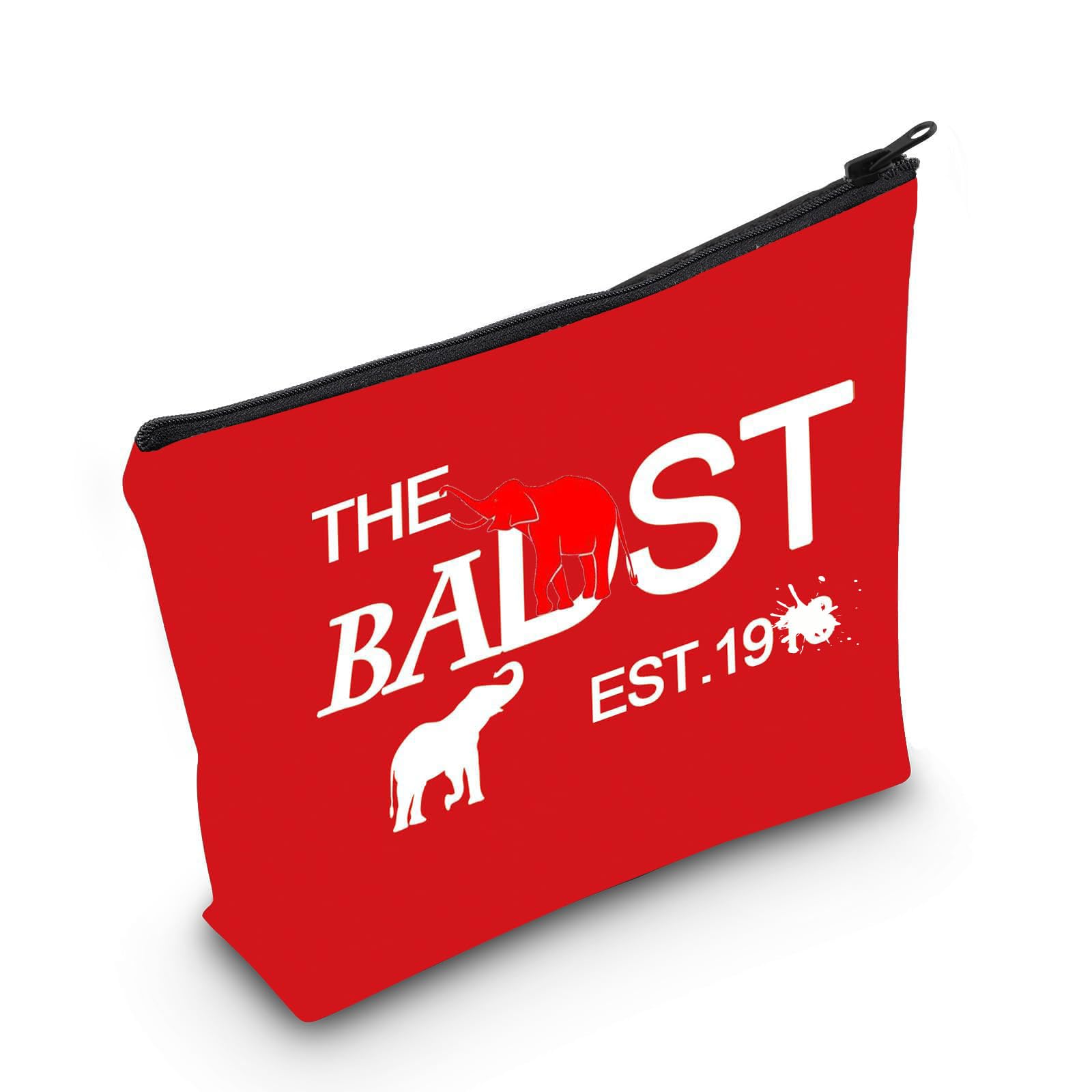 LEVLO Sisters Sorority Cosmetic Makeup Bag - The Baddest Elephant Design Zippered Pouch for College Sorority Gifts, Birthday Presents & Travel Essentials (Red) | Perfect for Greek Life Events, Dorm Organization & Girls Night Out Accessories