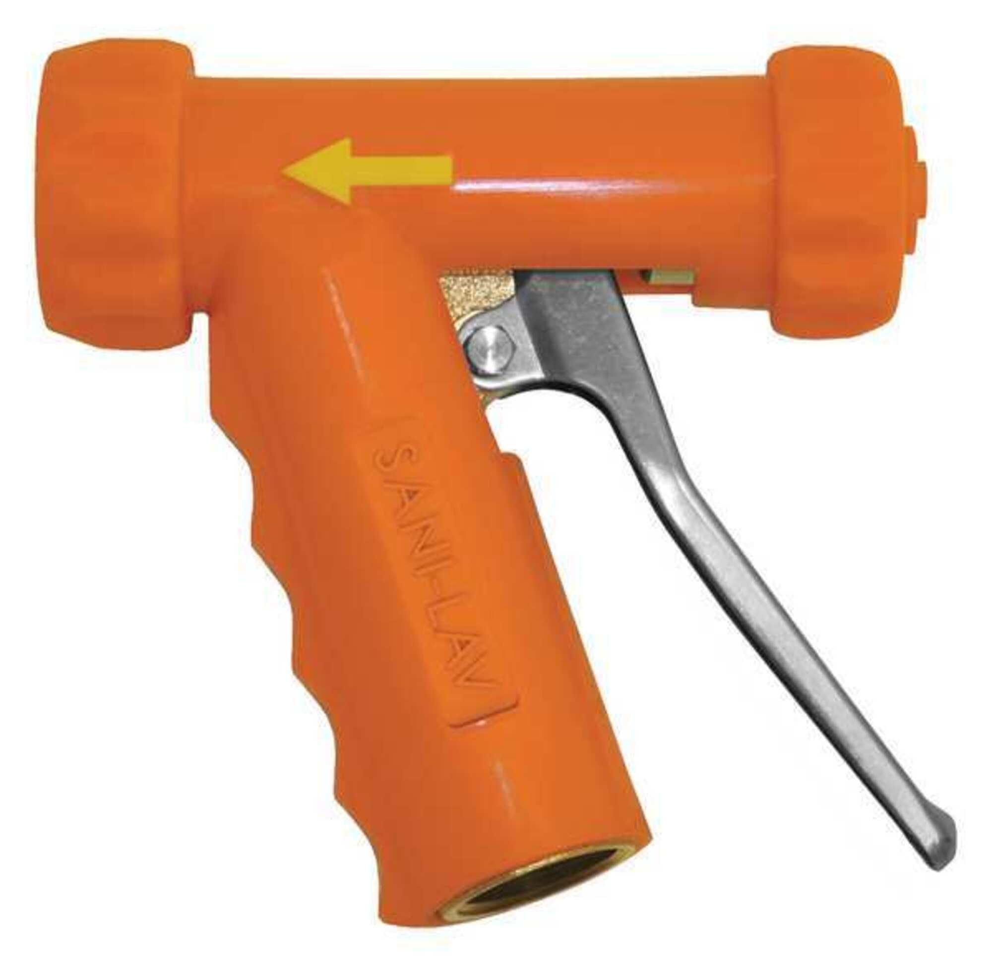 High-Quality Brass & Stainless Steel Spray Nozzle with Safety Orange Finish - Perfect for Garden Hose, Car Washing, and Outdoor Cleaning