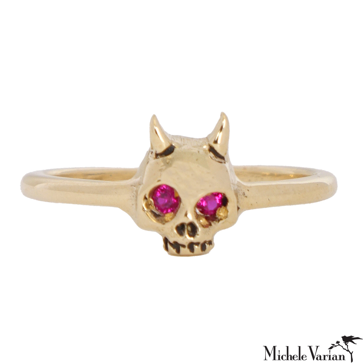 Baby Lucifer Ring with Genuine Ruby - Gothic Jewelry for Women, Dark Aesthetic Fashion Accessory - Perfect for Halloween, Cosplay & Alternative Style Outfits