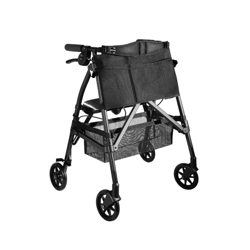 EZ Fold N Go Rollator Walker for Seniors - Lightweight, Compact & Portable Mobility Aid for Short/Petite Users - Ideal for Travel, Shopping & Indoor/Outdoor Use