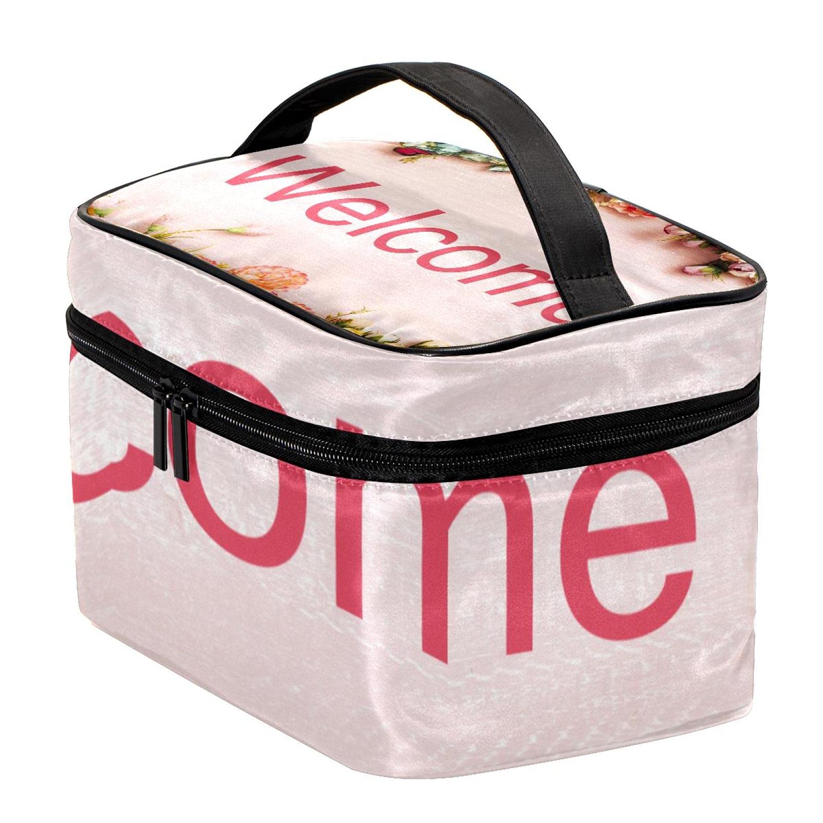 Floral Print Large Travel Makeup Bag - Waterproof Cosmetic Organizer with Zipper for Women & Girls | Perfect for Vacation, Gym, Beach Trips & Daily Use