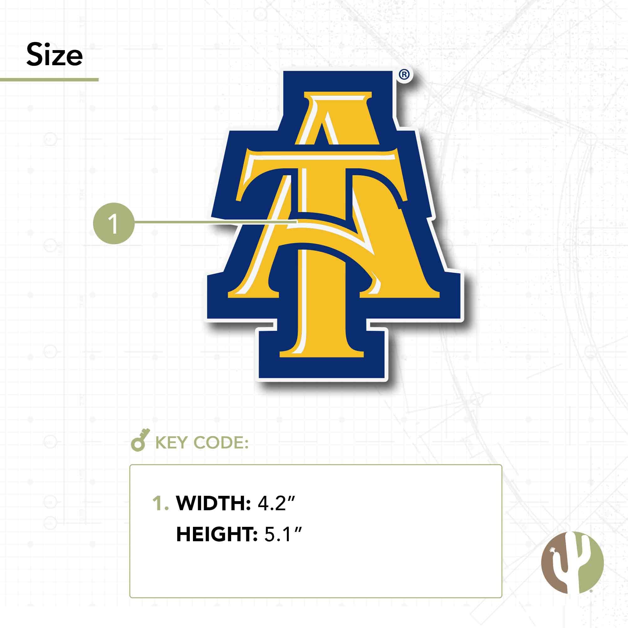 Desert Cactus North Carolina A&T State University Sticker - HBCU Aggies Vinyl Decal for Laptop, Water Bottle, Car & Scrapbook (IND 06) - Perfect for School Spirit, College Pride & DIY Crafts