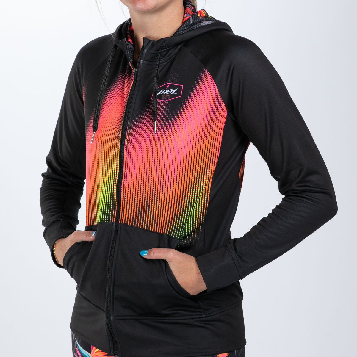 Women's Limited Edition Thermal Hoodie - Tropical Magic Print | Cozy Winter Wear for Outdoor Activities & Casual Loungewear