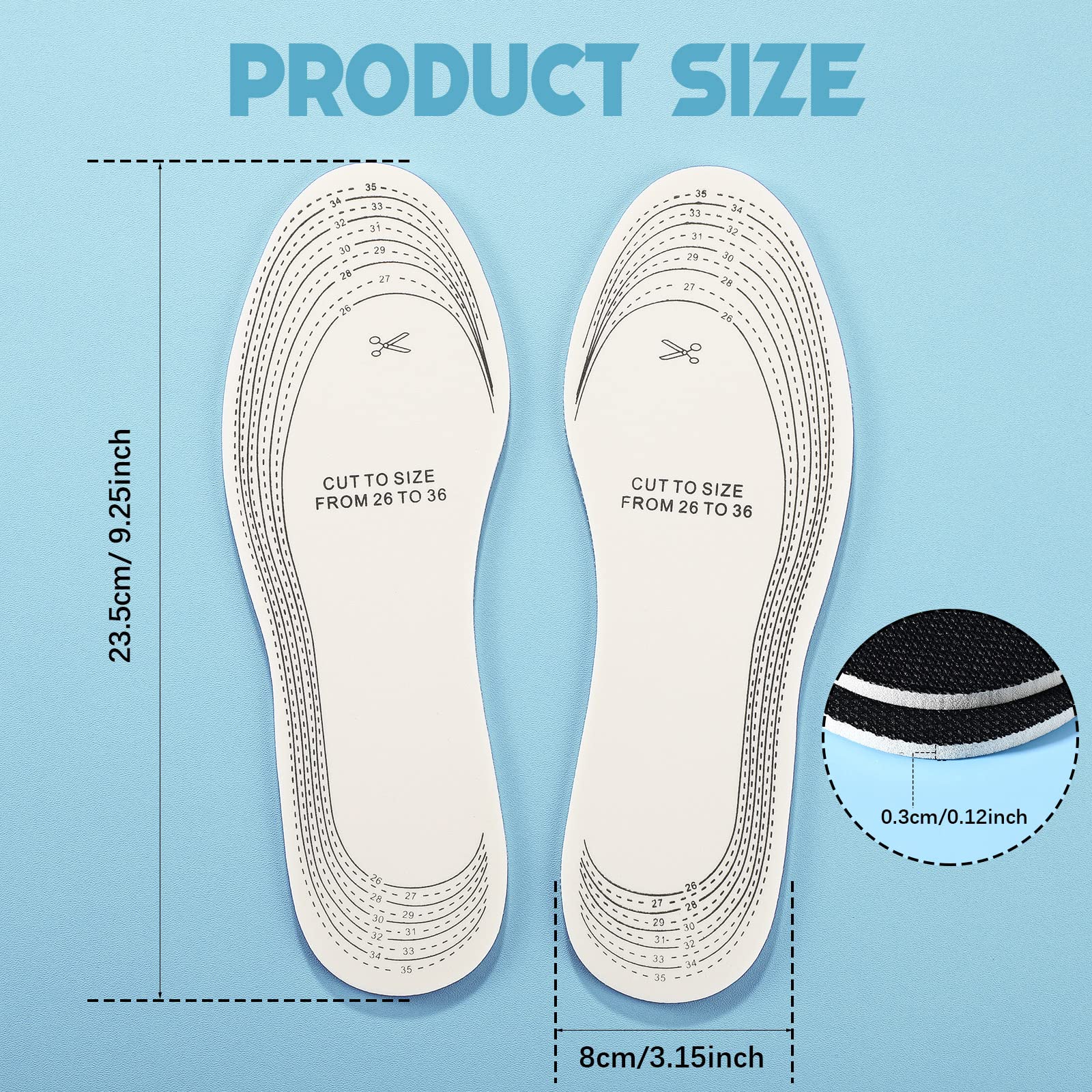 Eurzom 2 Pairs Kids Memory Foam Shoe Insoles - Breathable Washable Latex Inserts for Children & Toddlers, Soft Cushioning Support for Boys & Girls - Perfect for Spring & Summer Shoes (Black) | Ideal for School, Sports & Daily Comfort