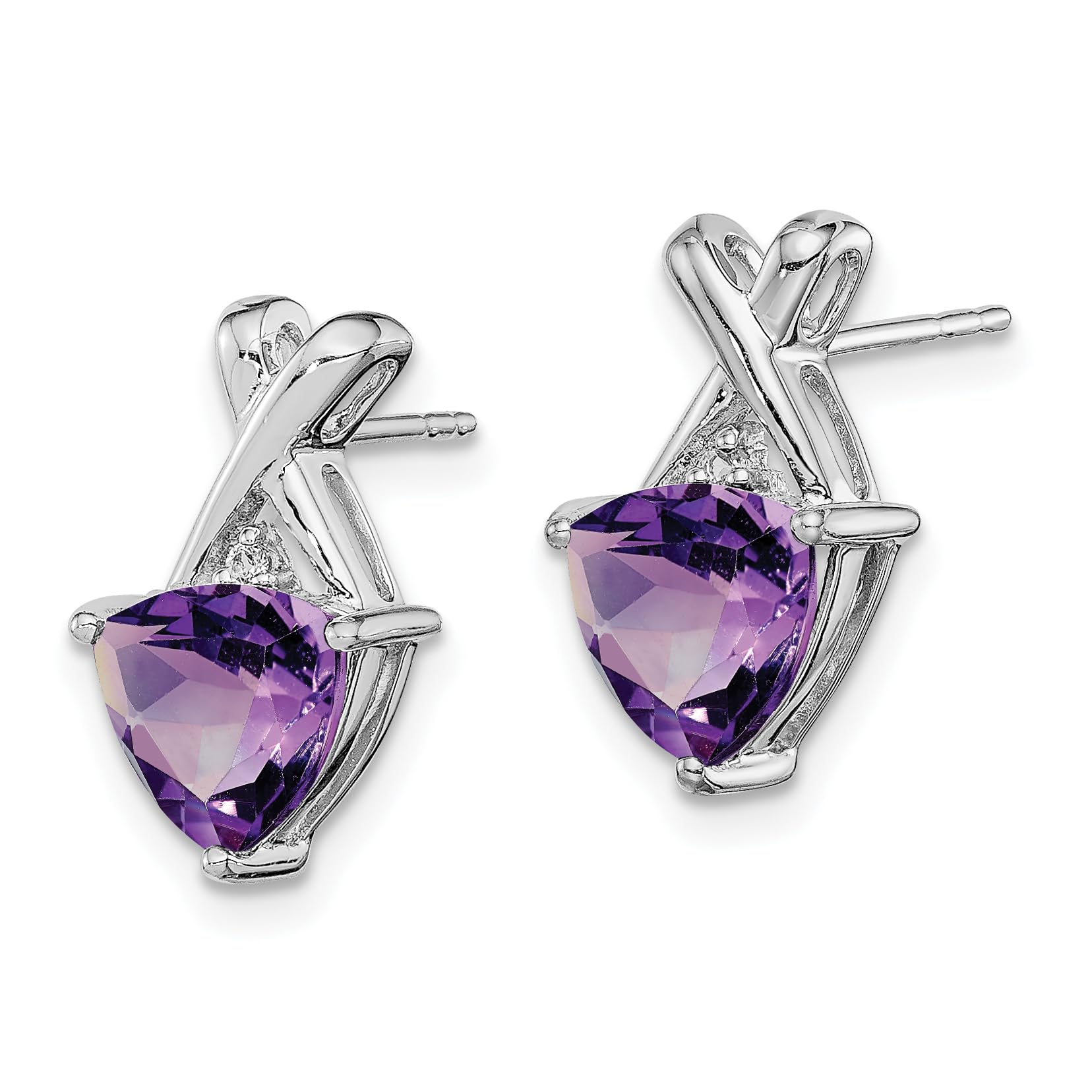 925 Sterling Silver Purple Amethyst & White Topaz Drop Dangle Earrings - February Birthstone Jewelry for Women - Elegant Gift for Valentine's Day, Anniversary & Special Occasions