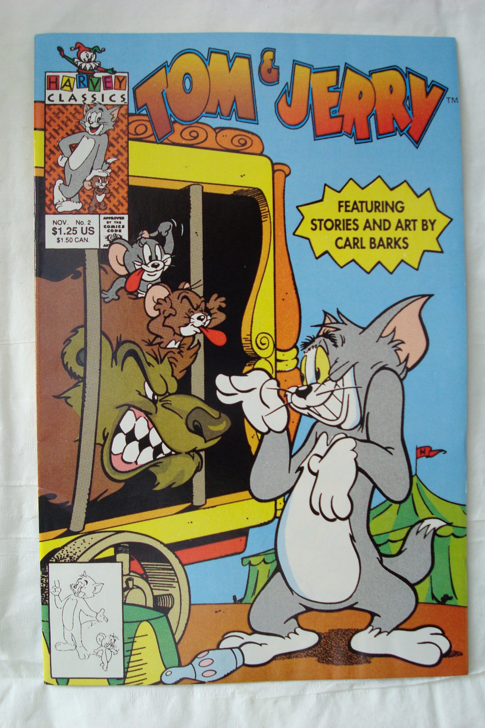Tom & Jerry (Harvey Classics) #2 - November 1991 Comic Book Featuring Stories & Art by Carl Barks - Vintage Collectible for Comic Enthusiasts & Animation Fans